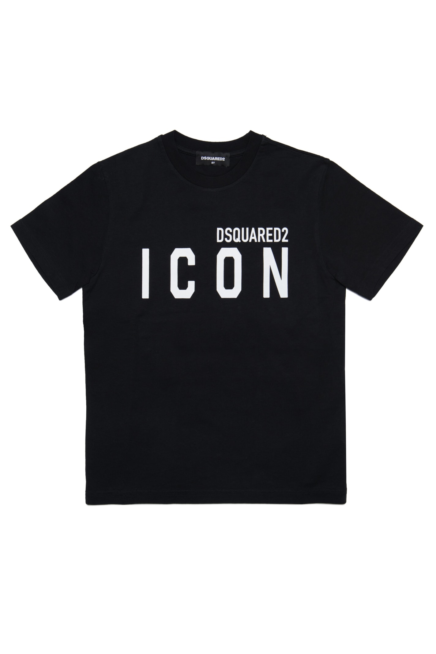 Dsquared2 Kids' D2t582u Relax-icon T-shirt Dsquared Icon Logo Crew-neck Jersey T-shirt In Black