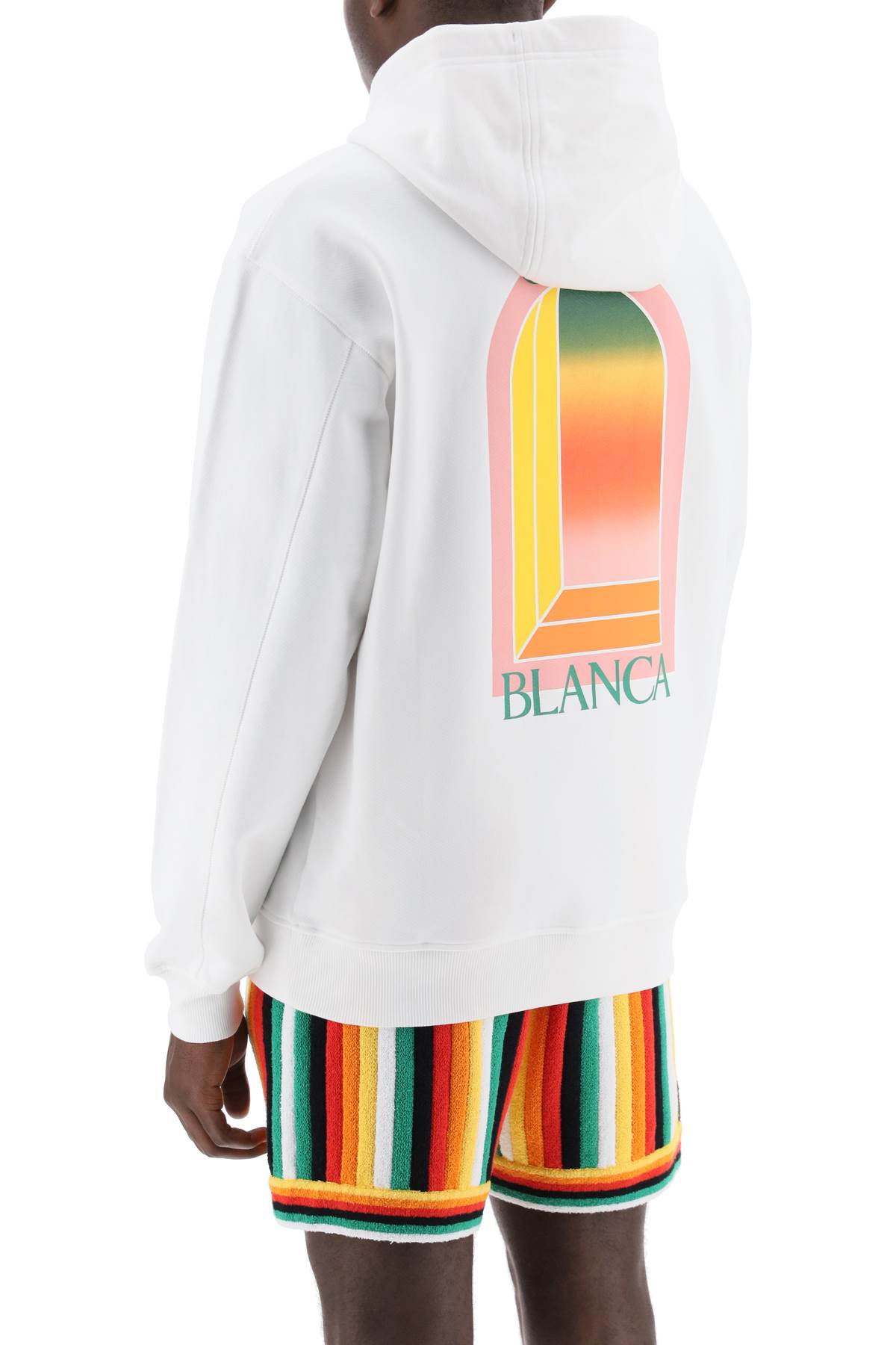 Shop Casablanca Gradient Hooded Larche In Gradient Arch Logo (white)