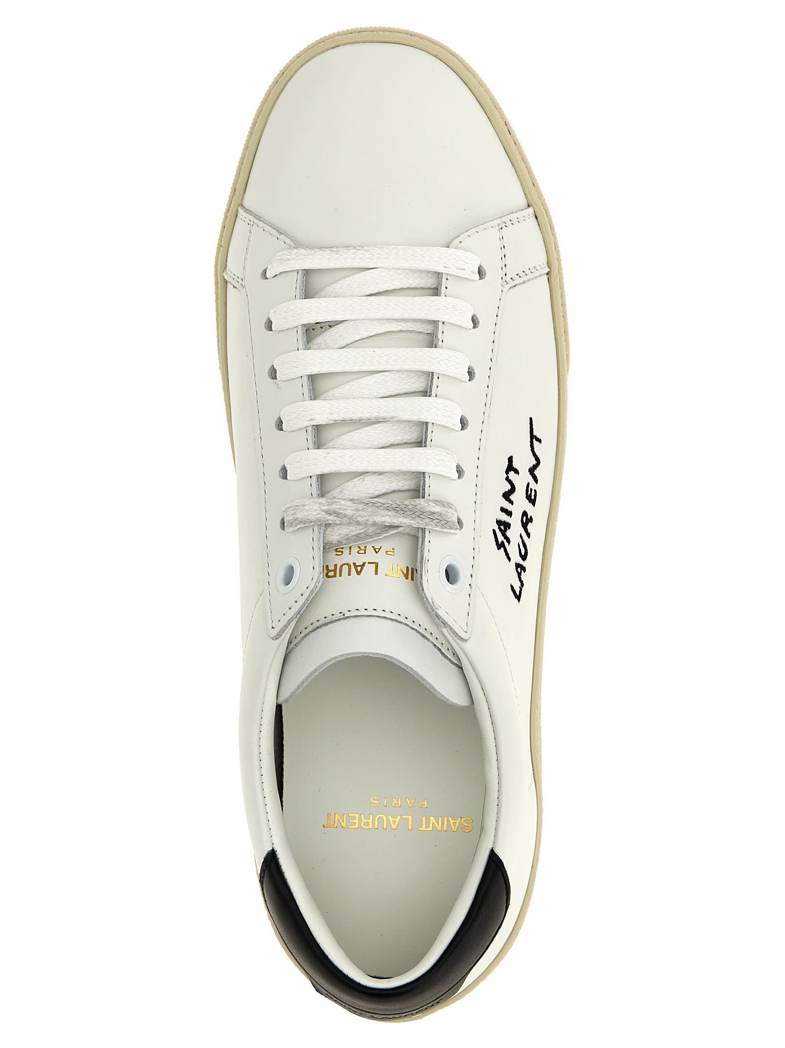 Shop Saint Laurent Court Sl/06 Sneakers In White/black