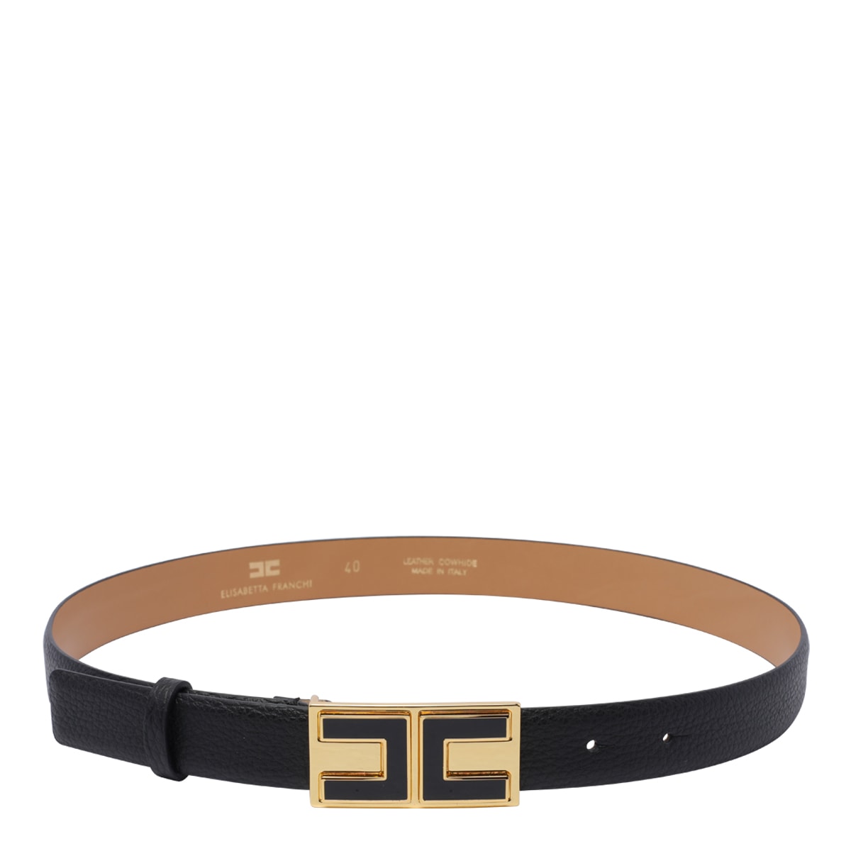 Shop Elisabetta Franchi Logo Belt In Black