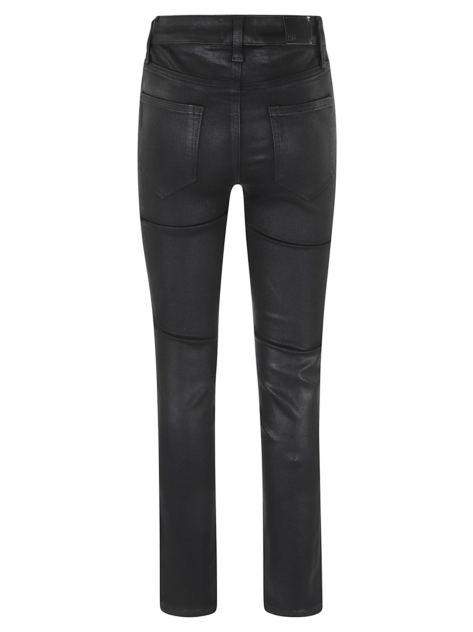 Shop Paige Fitted Buttoned Jeans In Black Fog Luxe