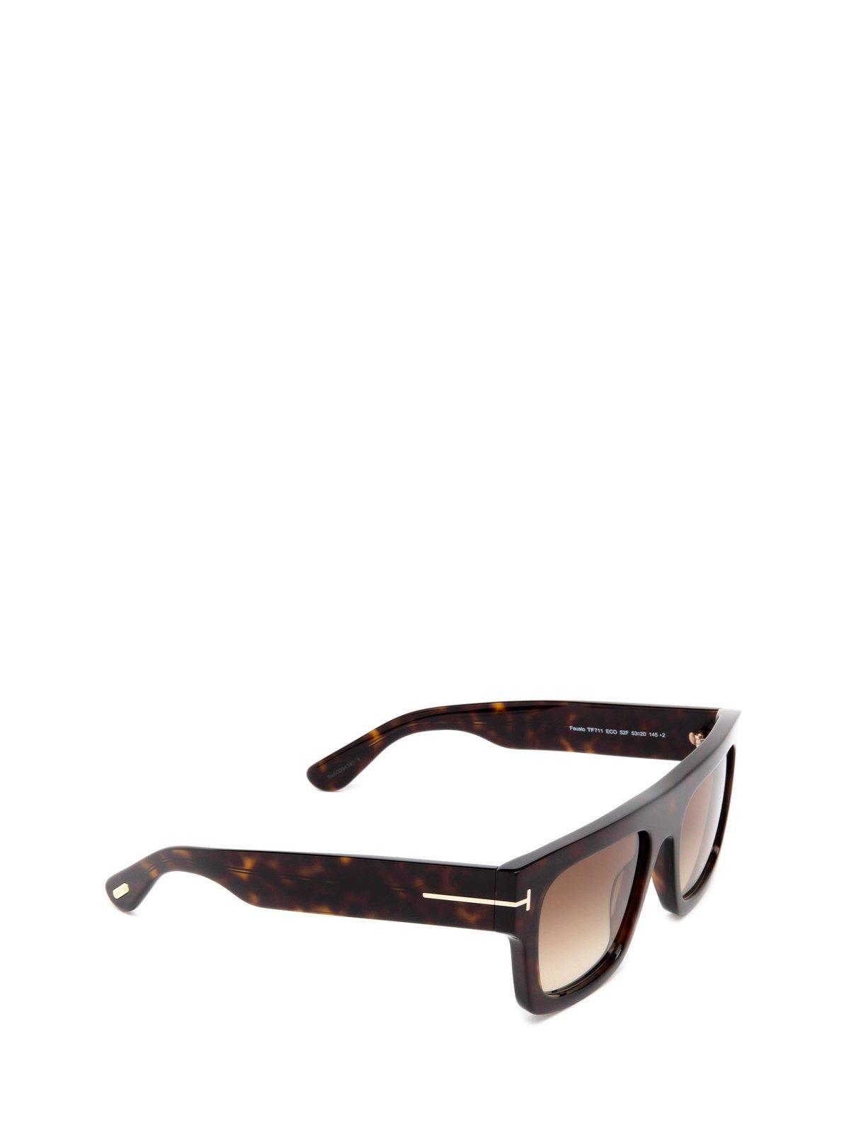 Tom Ford Square Frame Sunglasses In 5352f - Avana Scura / Marrone Grad