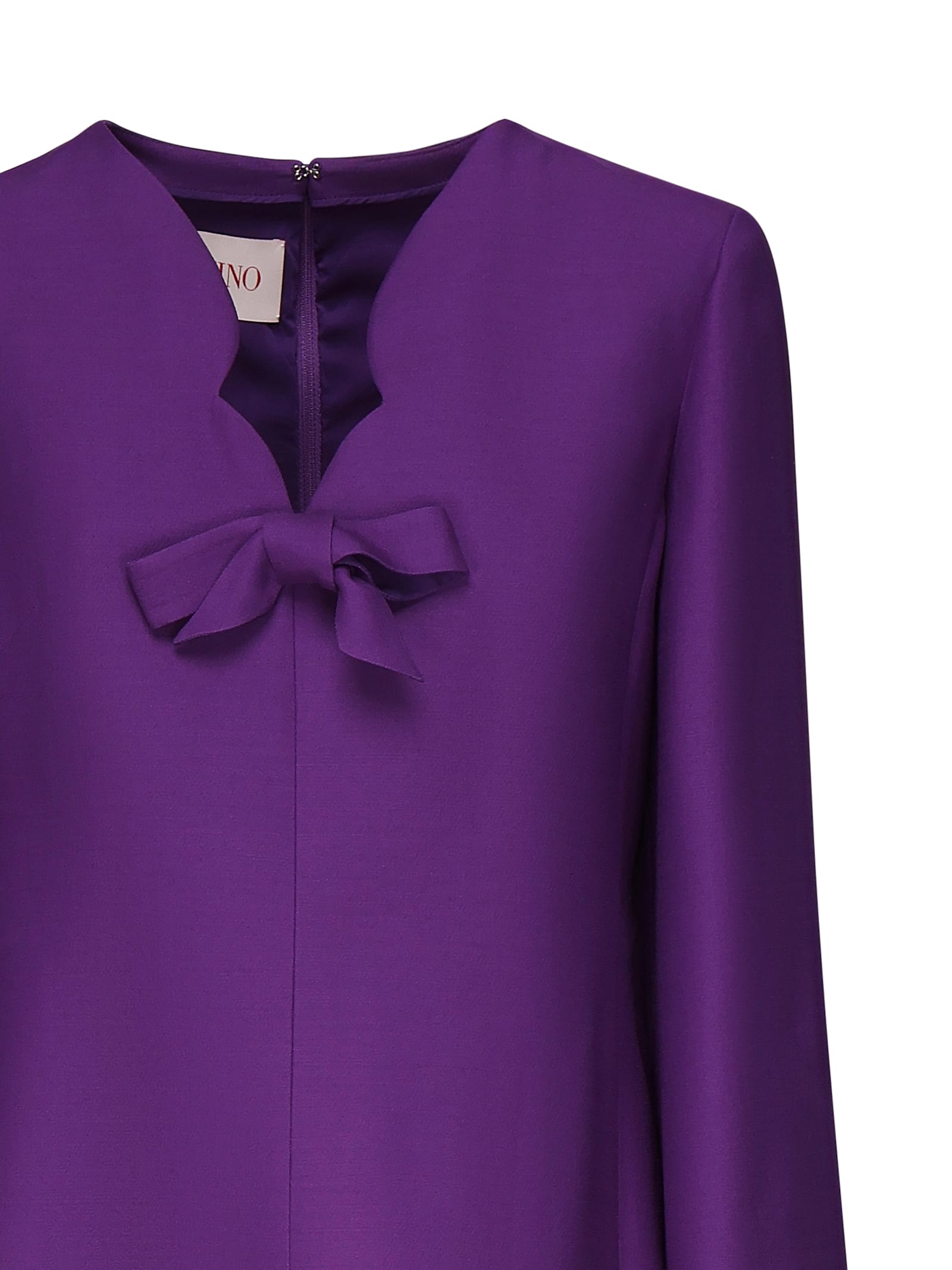 Valentino Crepe Couture Scalloped Minidress