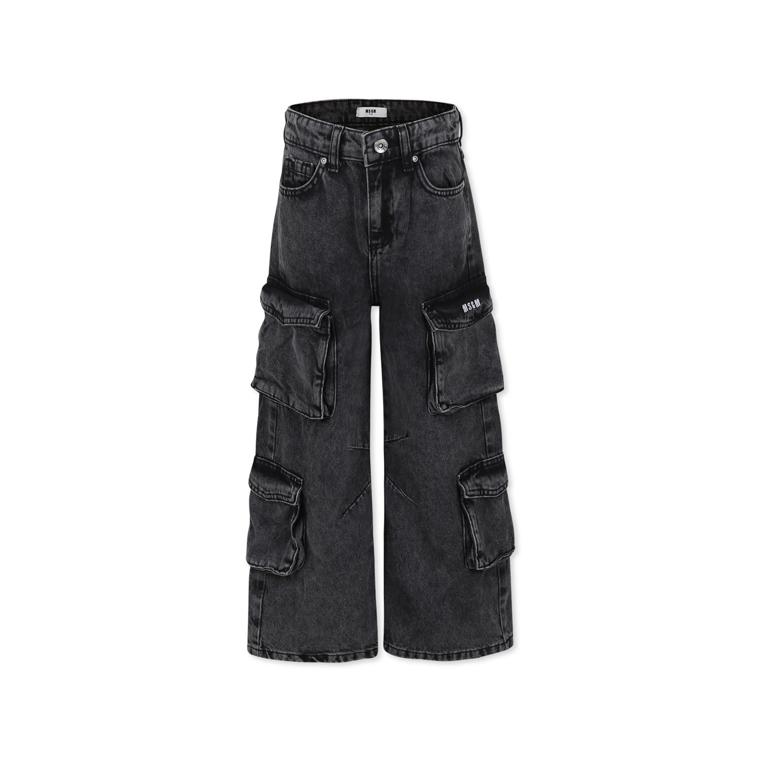Shop Msgm Grey Jeans For Girl With Logo