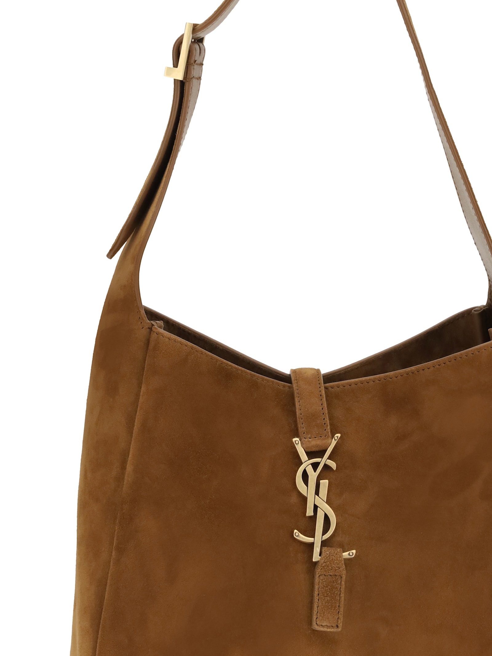 Saint Laurent Le 5 A 7 Small Suede Hobo Shoulder Bag In Brown