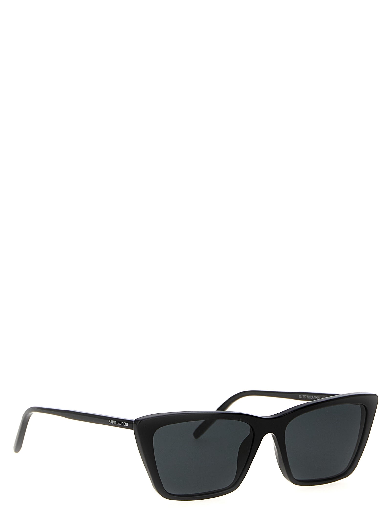 Shop Saint Laurent Sl 737 Mica Thin Sunglasses In Black