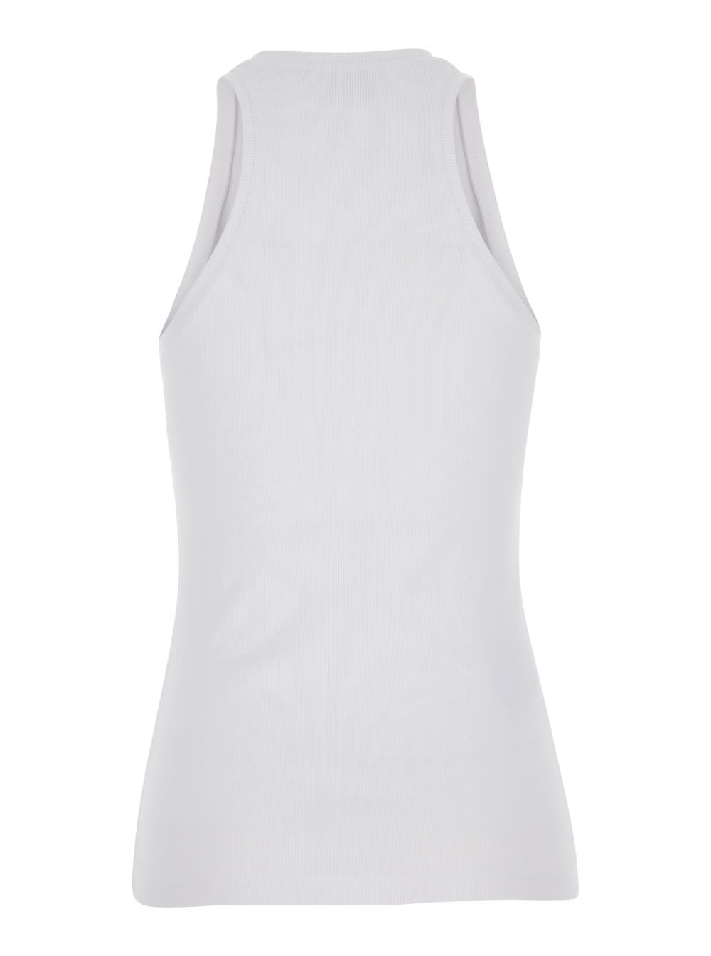 Pinko Unique Ribbed Sleeveless Top In White