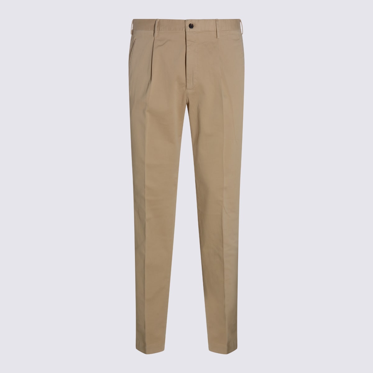 Incotex Relaxed Trousers With Pleated Front And Pockets In Neutral
