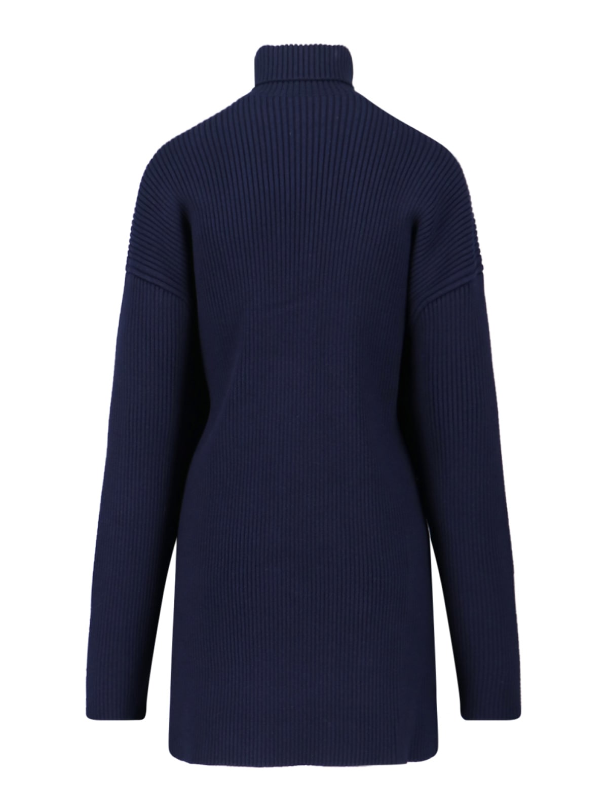 Balenciaga Knitted Midi Dress In Blue