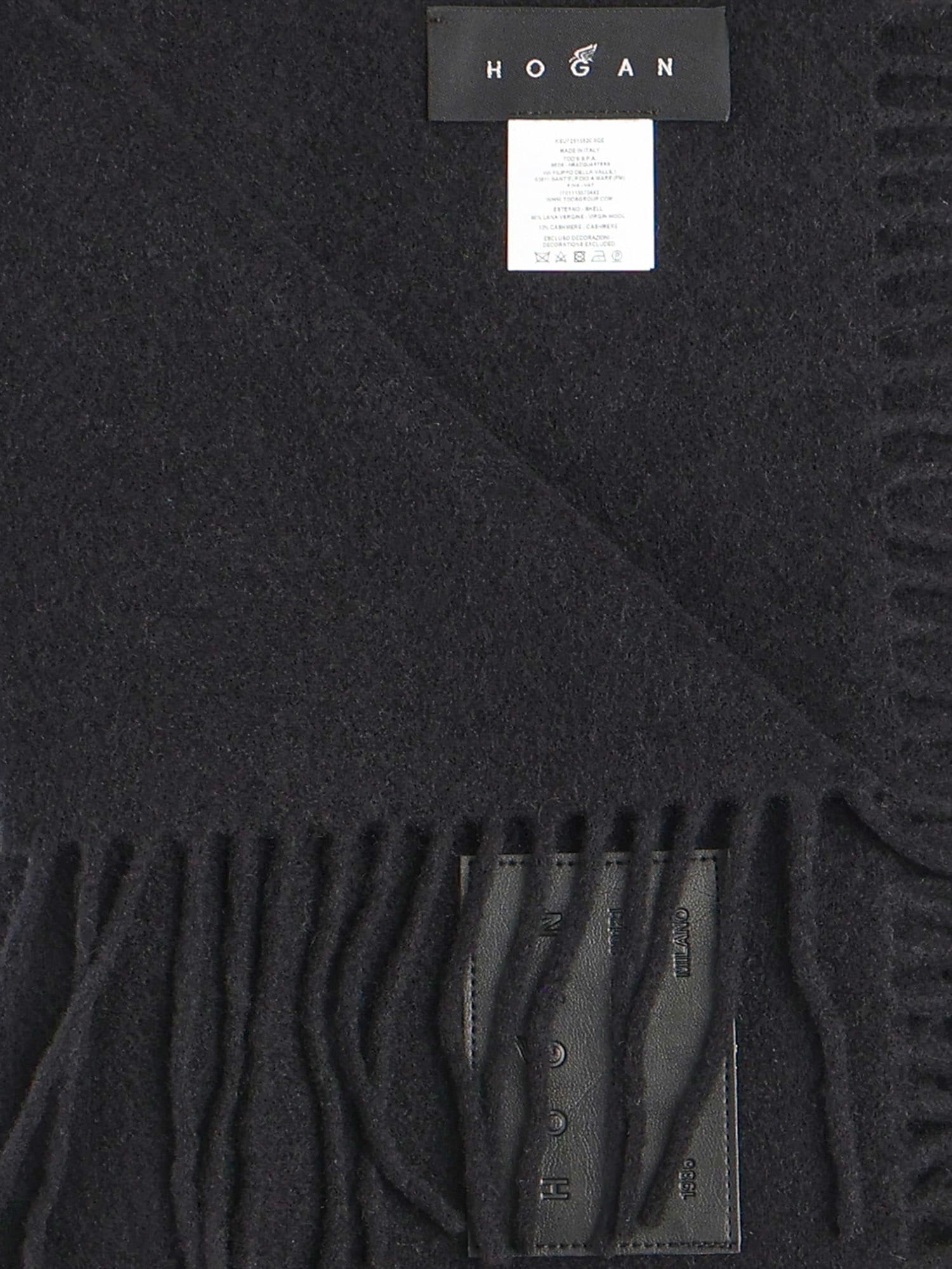 Hogan Cashmere Blend Scarf In Black