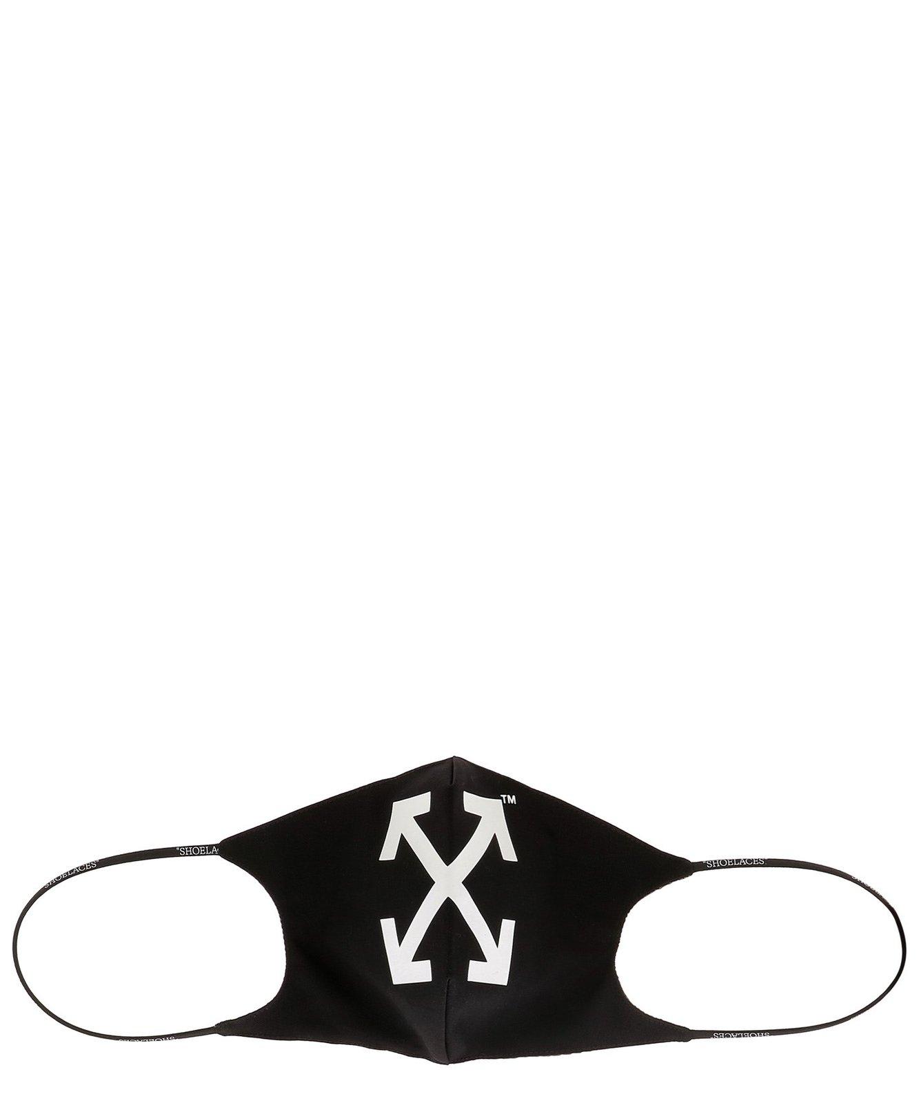 Shop Off-white Arrow Printed Face Mask In Black