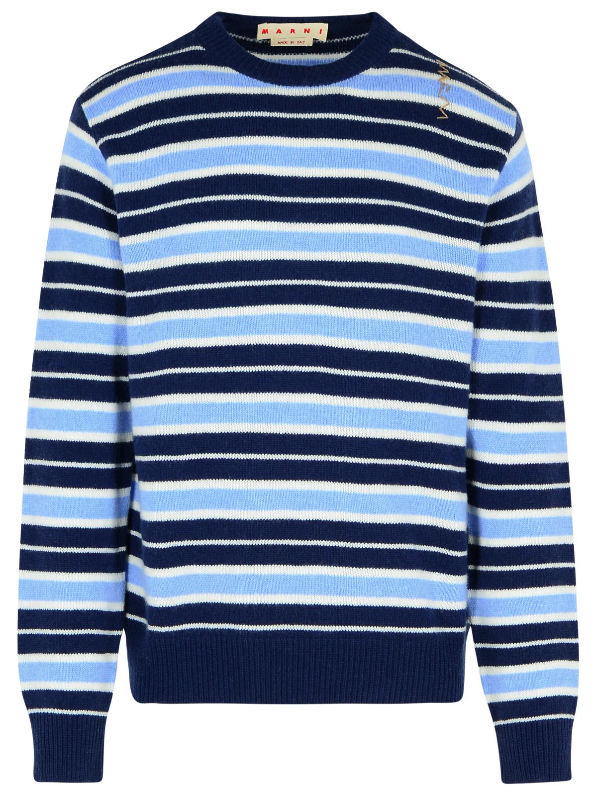 Blue Virgin Wool Blend Sweatshirt