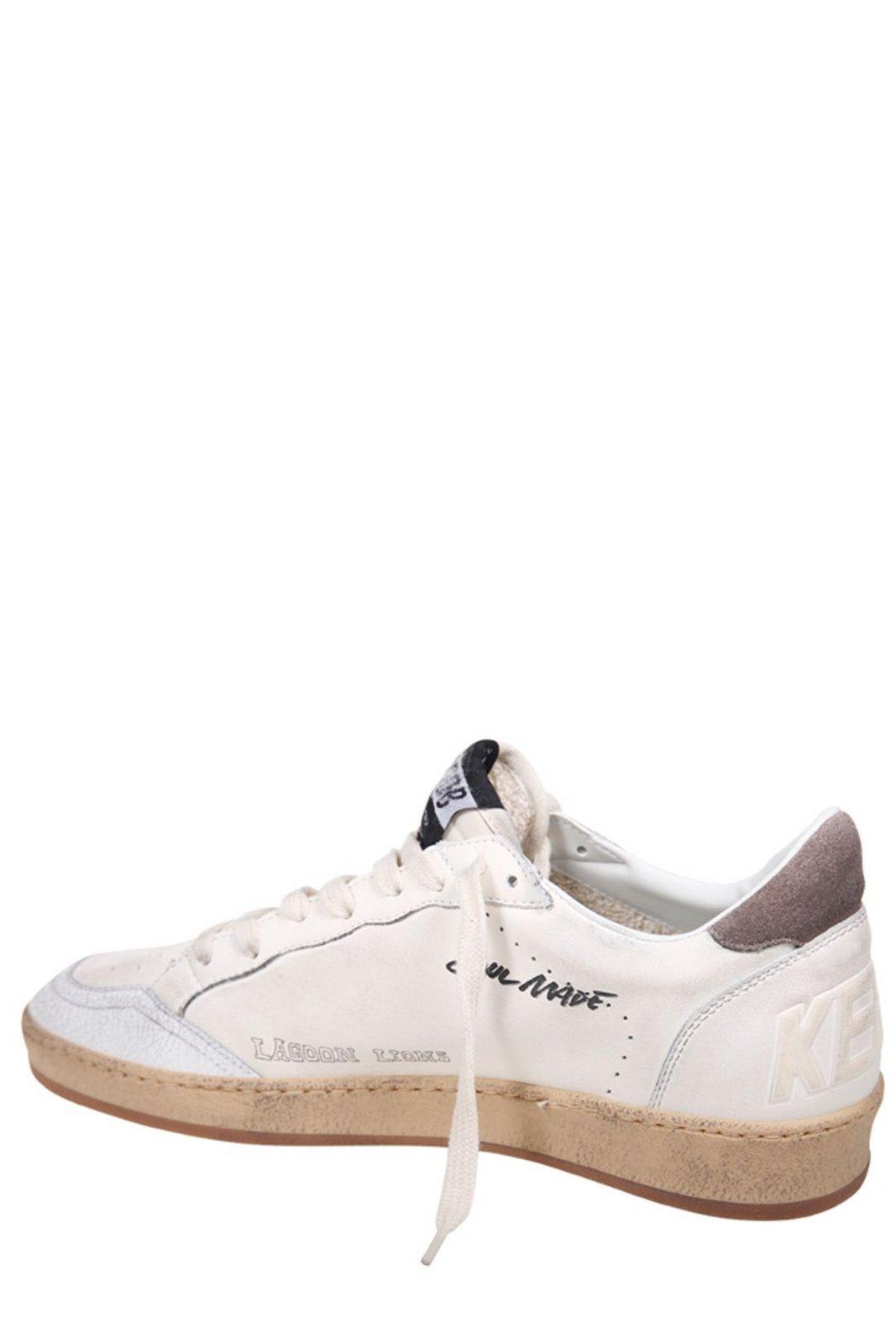 Shop Golden Goose Ballstar Low-top Sneakers In White/cinder