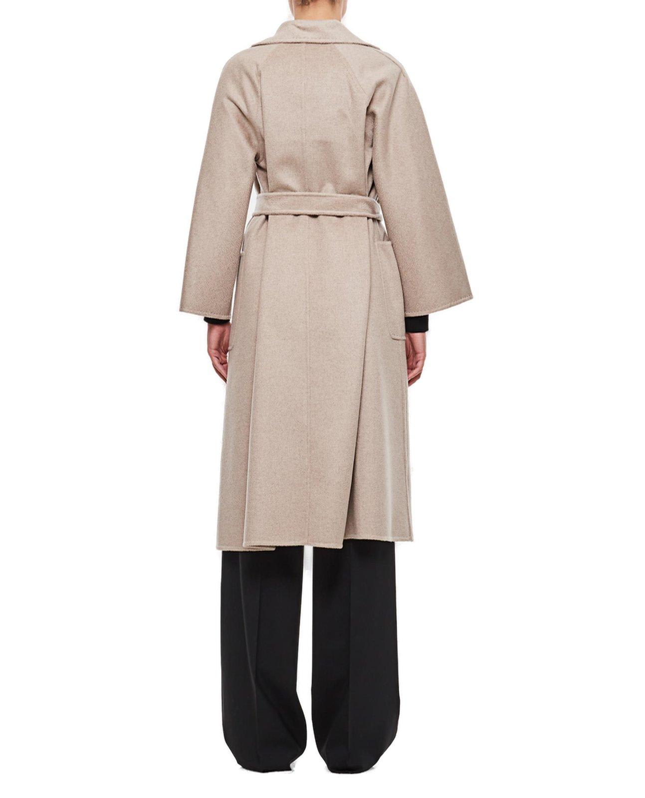 Shop Max Mara Ludmilla Tiedwaist Coat In Beige