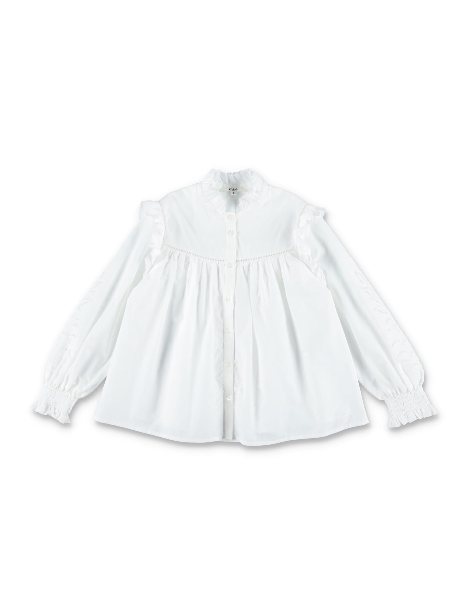 Chloé Kid - Embroidered Shirt In White