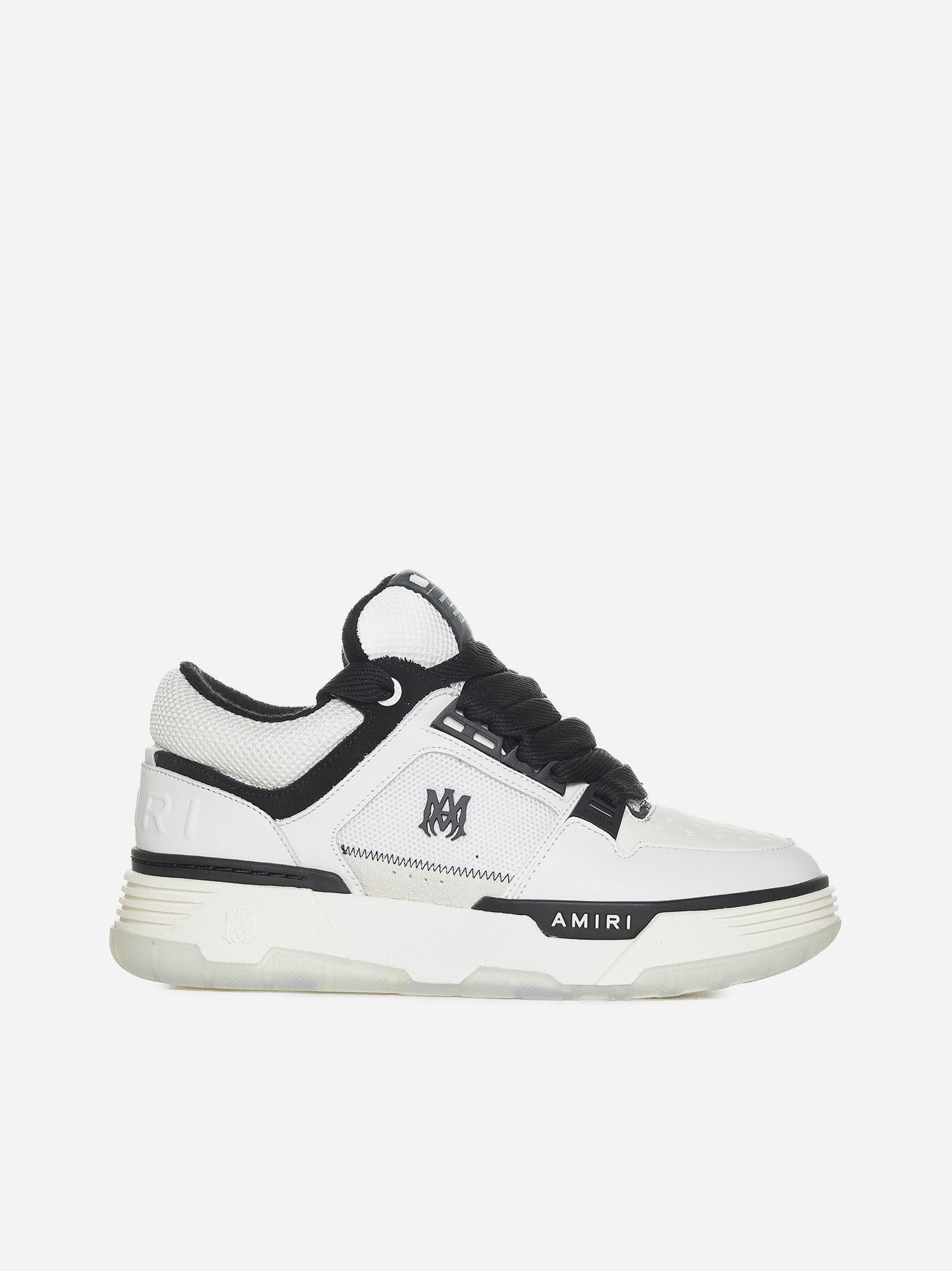Shop Amiri Ma-1 Leather And Mesh Sneakers In White