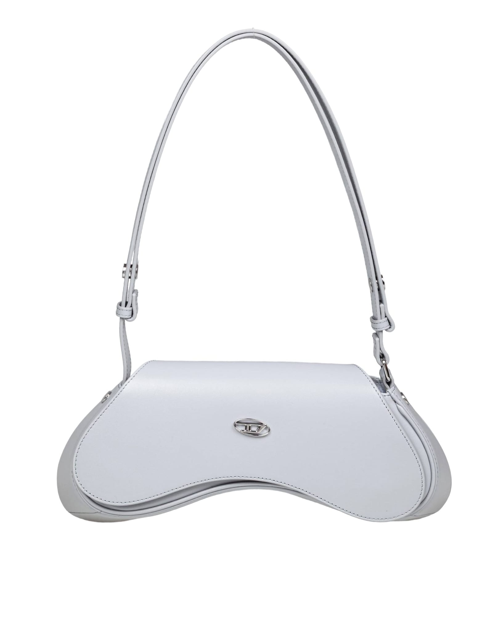 Diesel Play-crossbody Bag In Semi Gloss Leather In White
