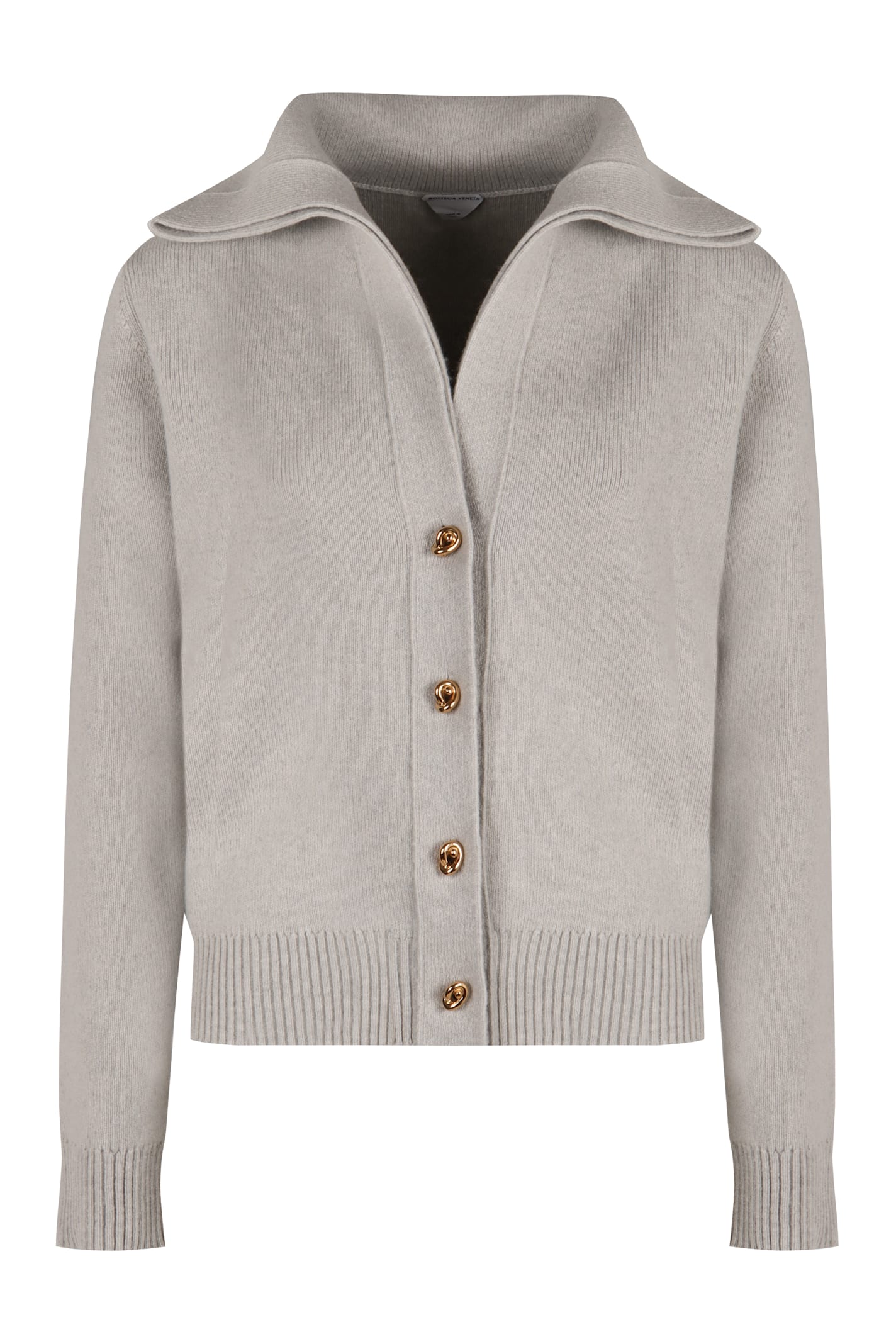 Shop Bottega Veneta Wool Cardigan In Grey