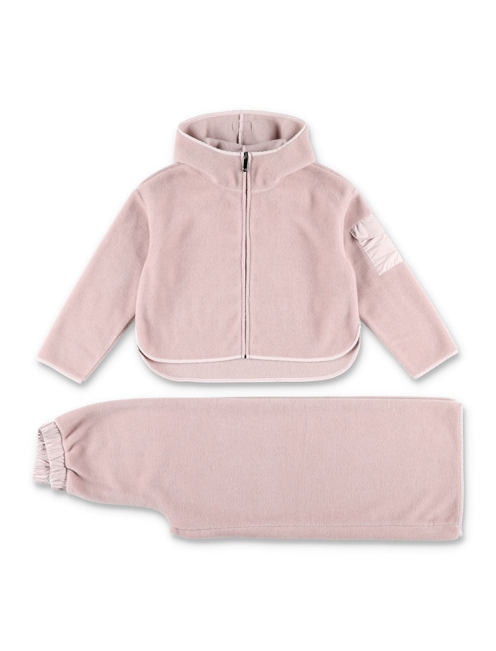 Il Gufo Kid - Hooded Fleece Set In Antique Pink