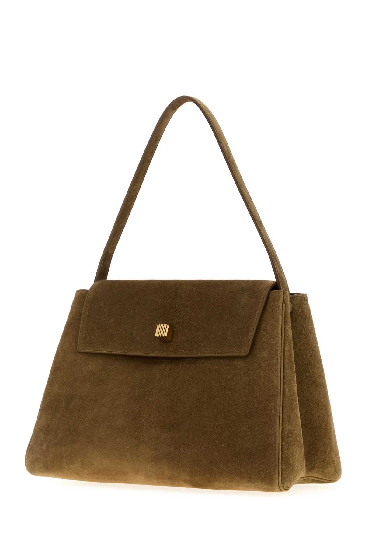Khaite Dove Grey Suede Audrey Handbag In Brown