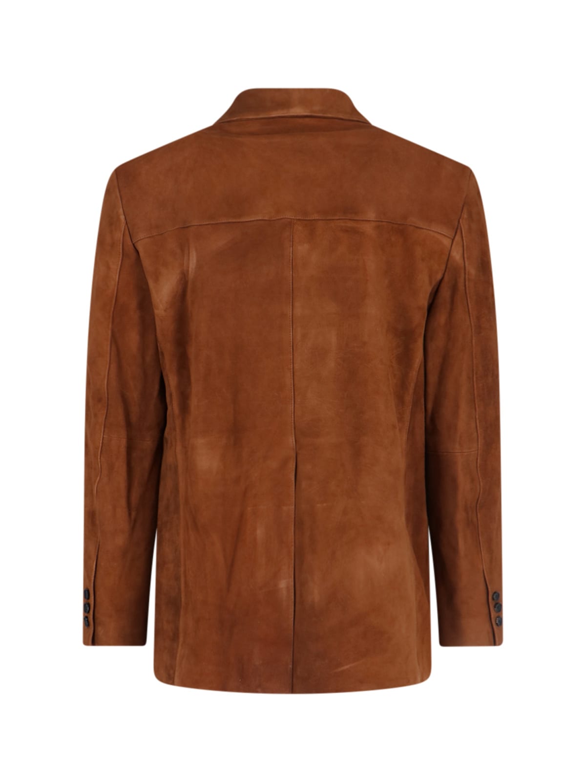 Shop Tonywack Single-breasted Suede Jacket In Brown