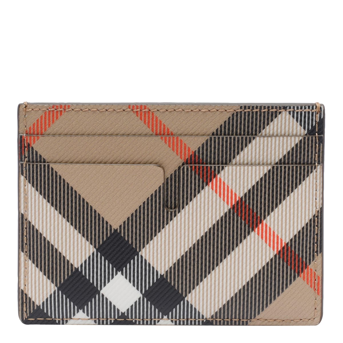 Shop Burberry Check Cards Holder In Beige