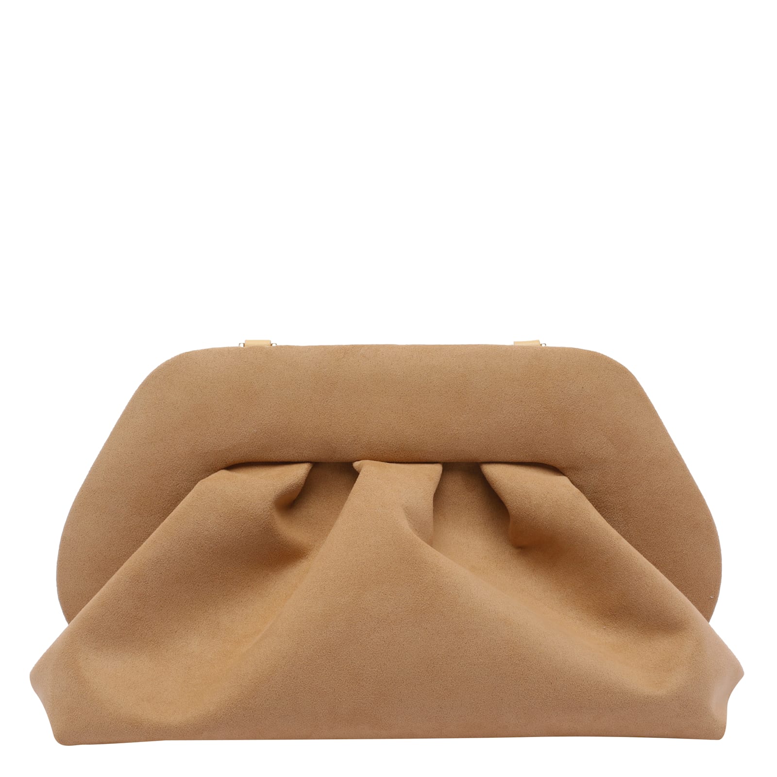 Themoirè Tia Suede Clutch In Sand