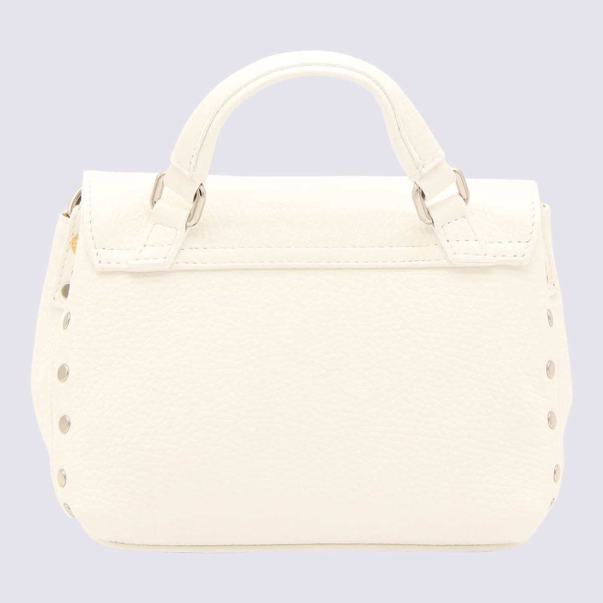 Shop Zanellato White Leather Postina S Top Handle Bag