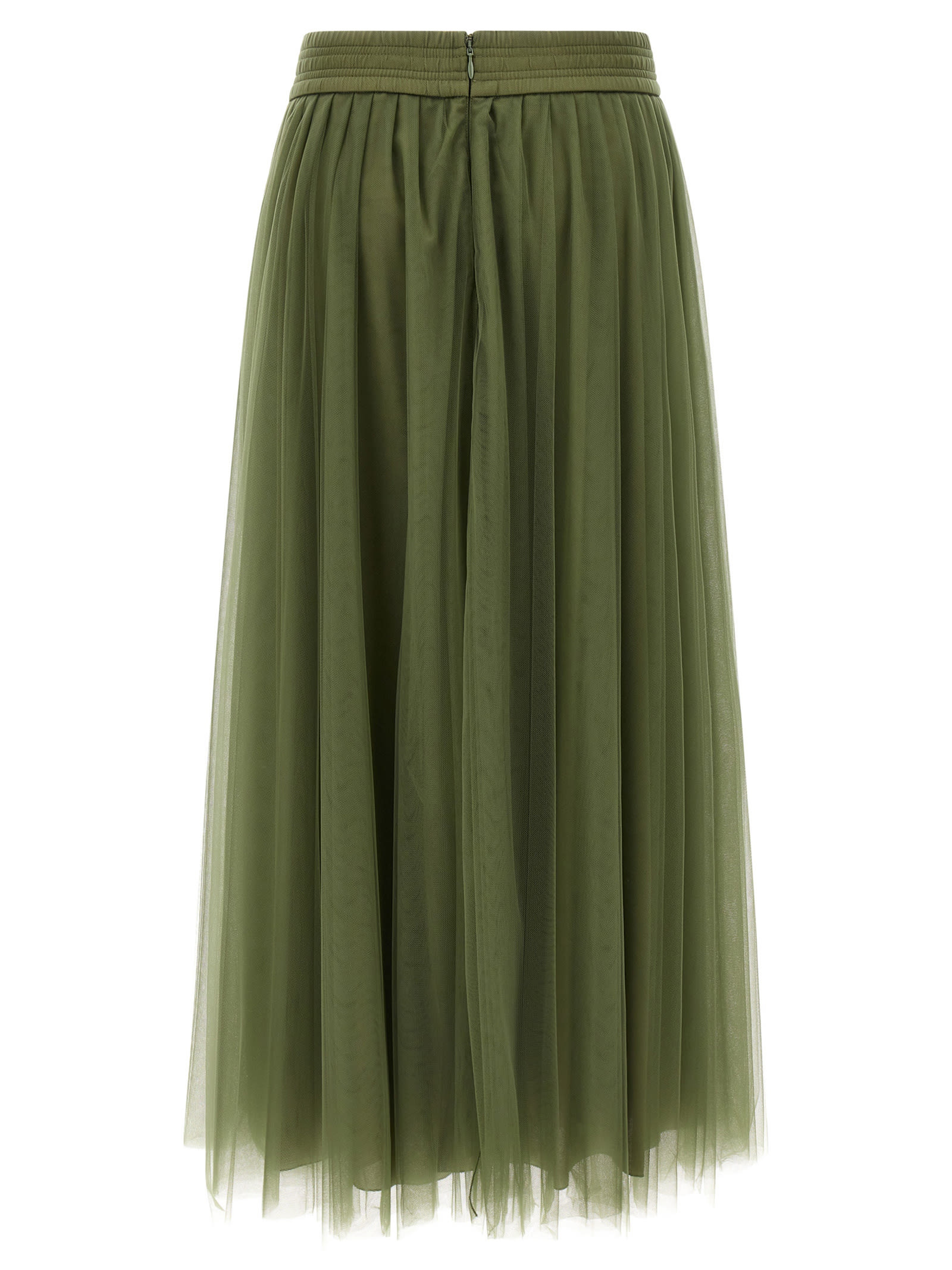Shop Fabiana Filippi Tulle Skirt In Green