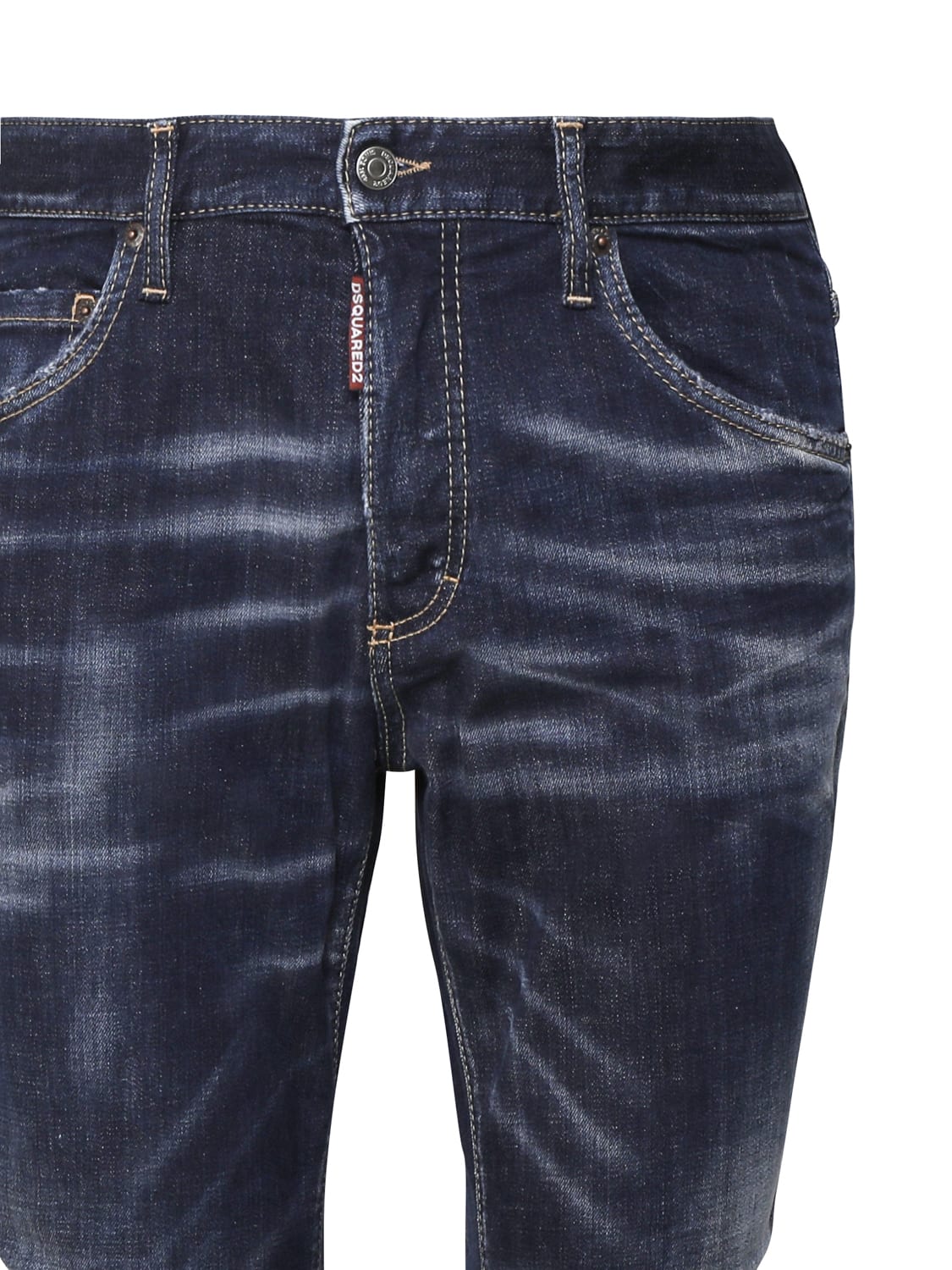 Dsquared2 Men's Dsquared Logo-patch Cotton Jeans In Navy Blue