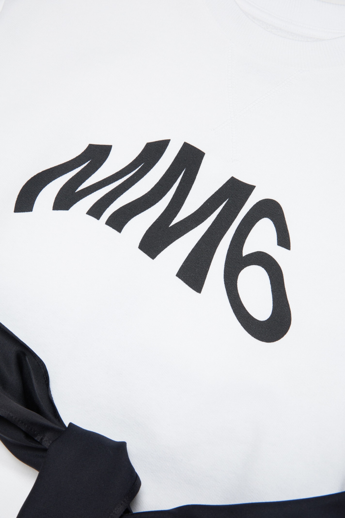 Mm6 Maison Margiela Mm6d49u Dress Maison Margiela Black And White Cotton Dress With Mm6 Logo In M6c01