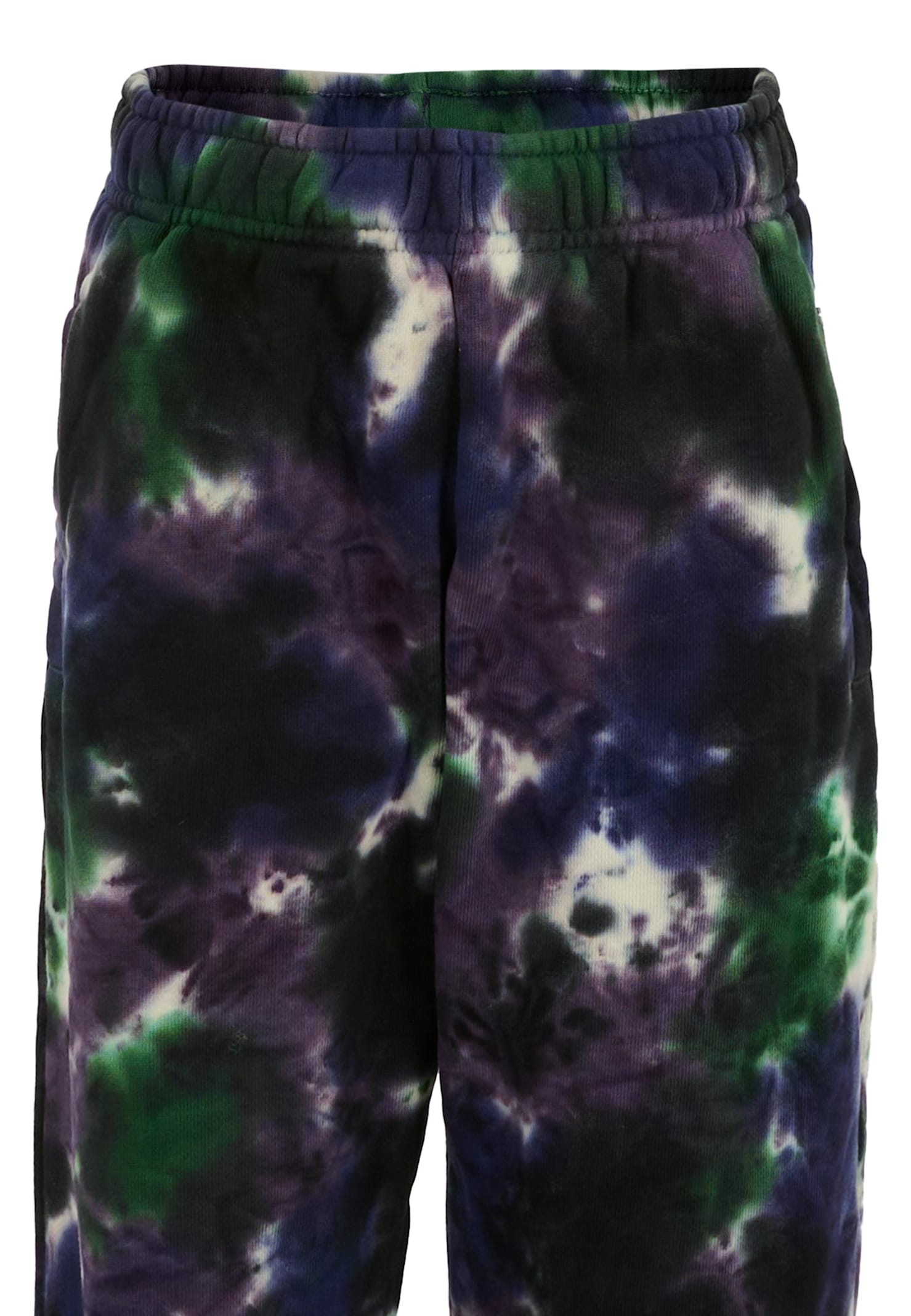 Molo Multicolor Trousers For Kids With Tie Dye Print In Black