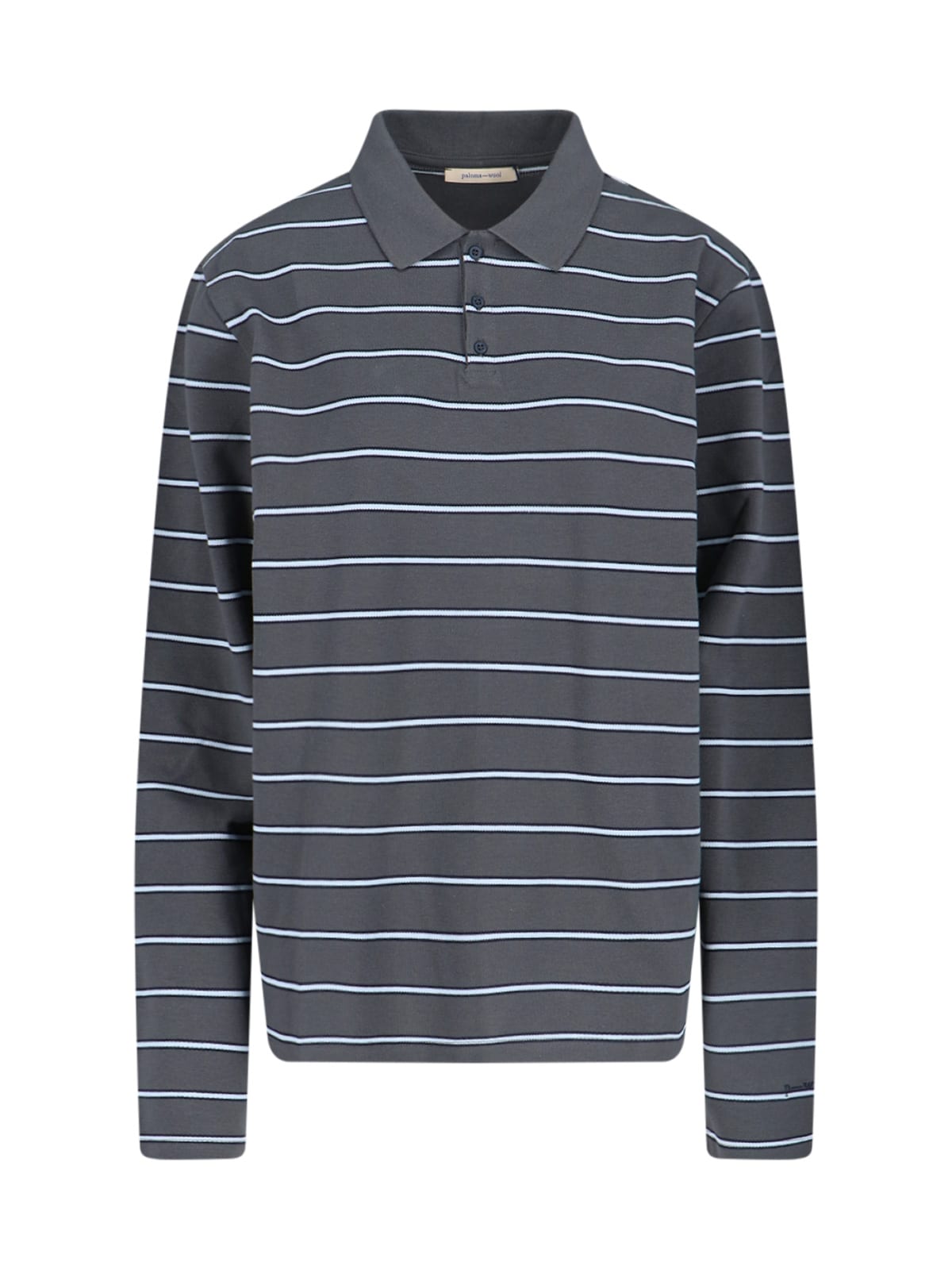 Paloma Wool Striped Long-sleeved Polo Shirt In Gray
