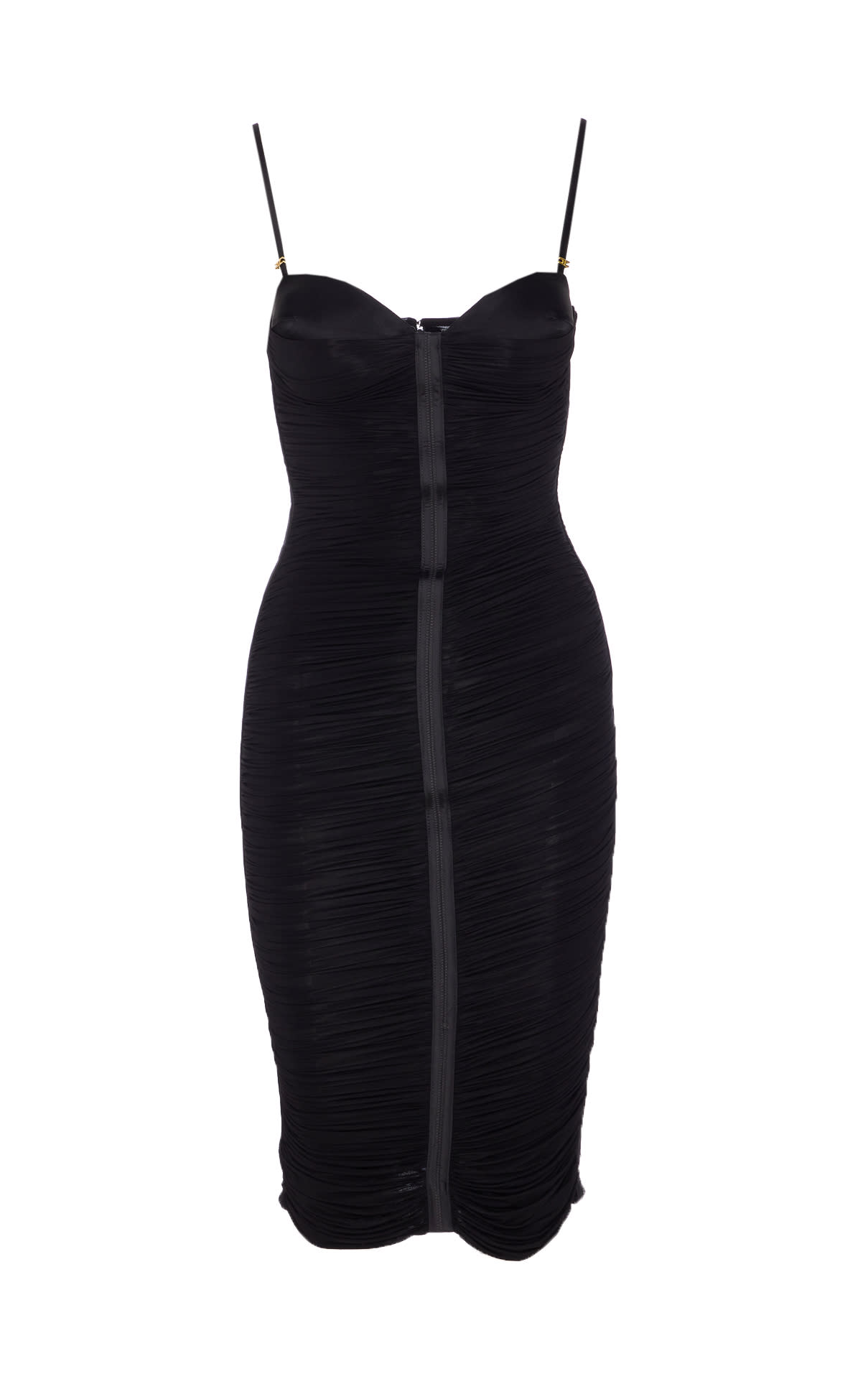 Elisabetta Franchi Fitted Evening Dress With Ruched Detailing In Black