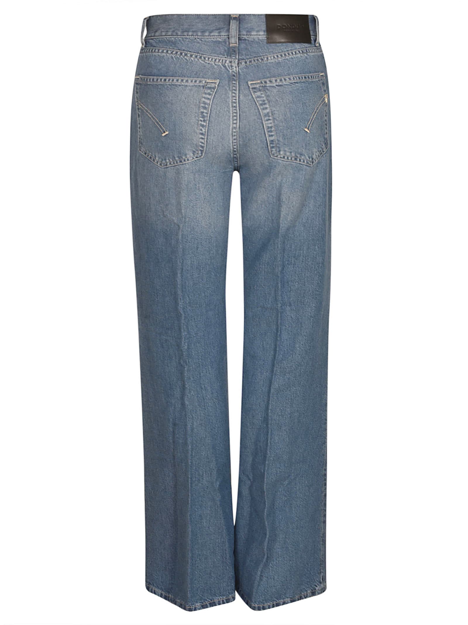 Shop Dondup Straight Buttoned Jeans In Blue
