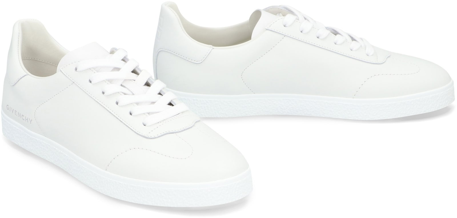 Shop Givenchy Town Leather Low-top Sneakers In White