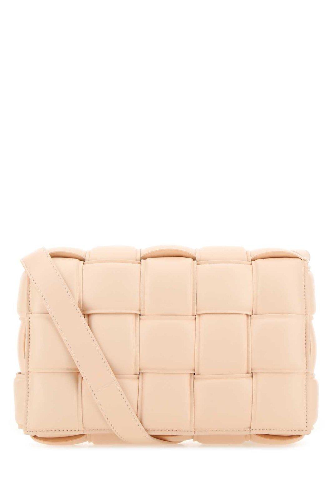 Shop Bottega Veneta Cassette Strapped Crossbody Bag In Powder