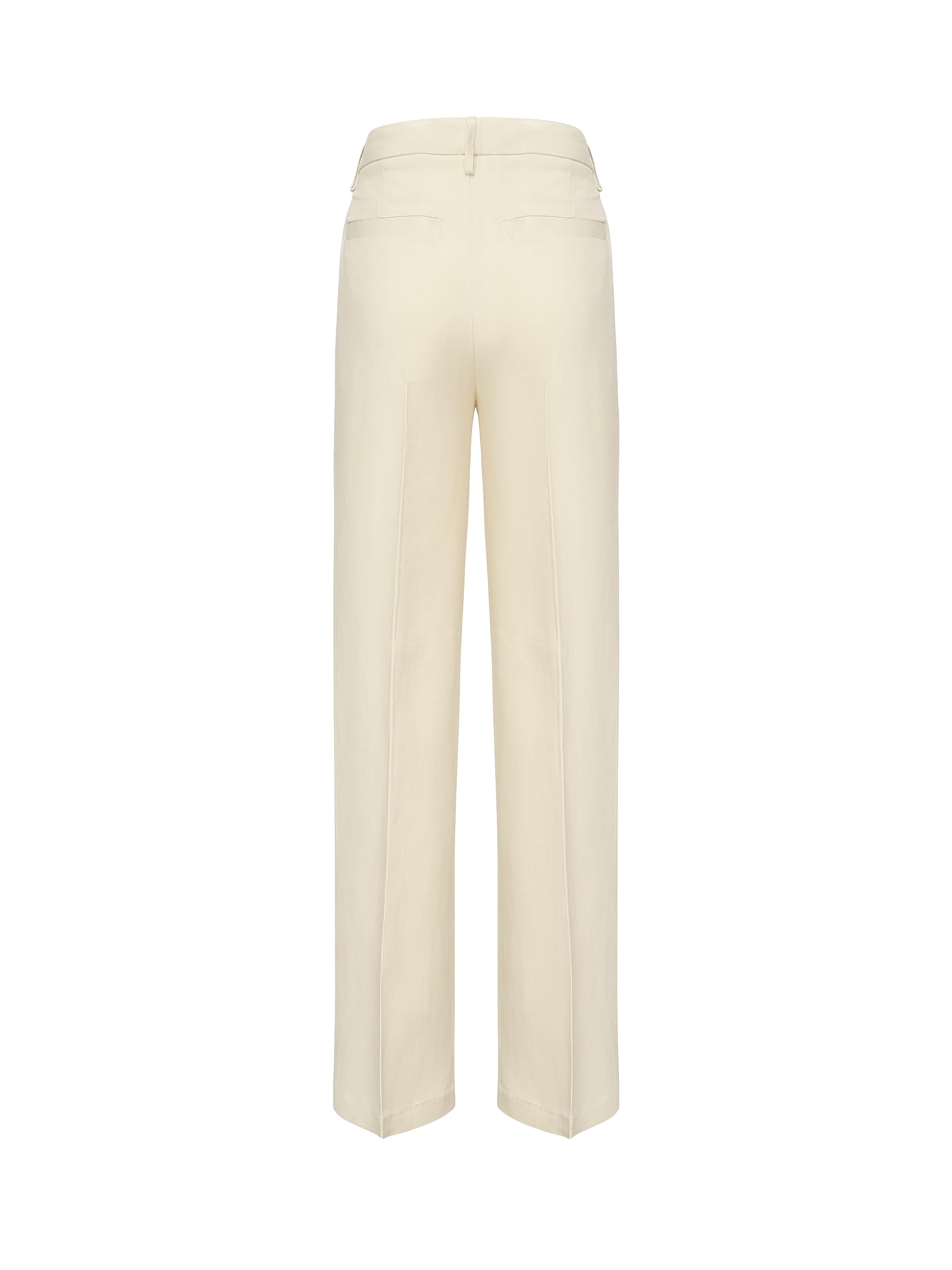 Dondup Reina Trousers In Viscose And Linen