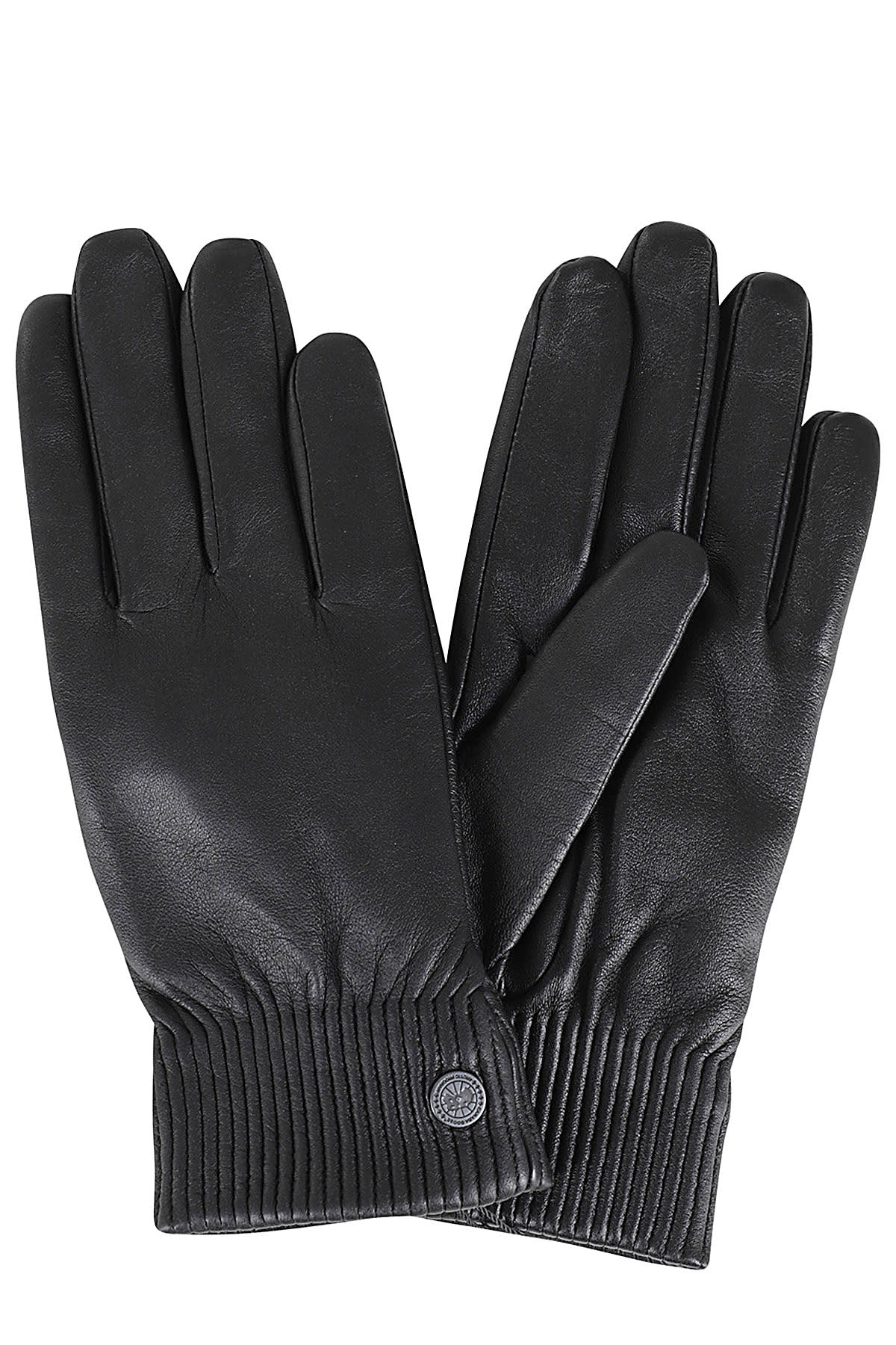 Shop Canada Goose Leather Rib Luxe Glove In Nero