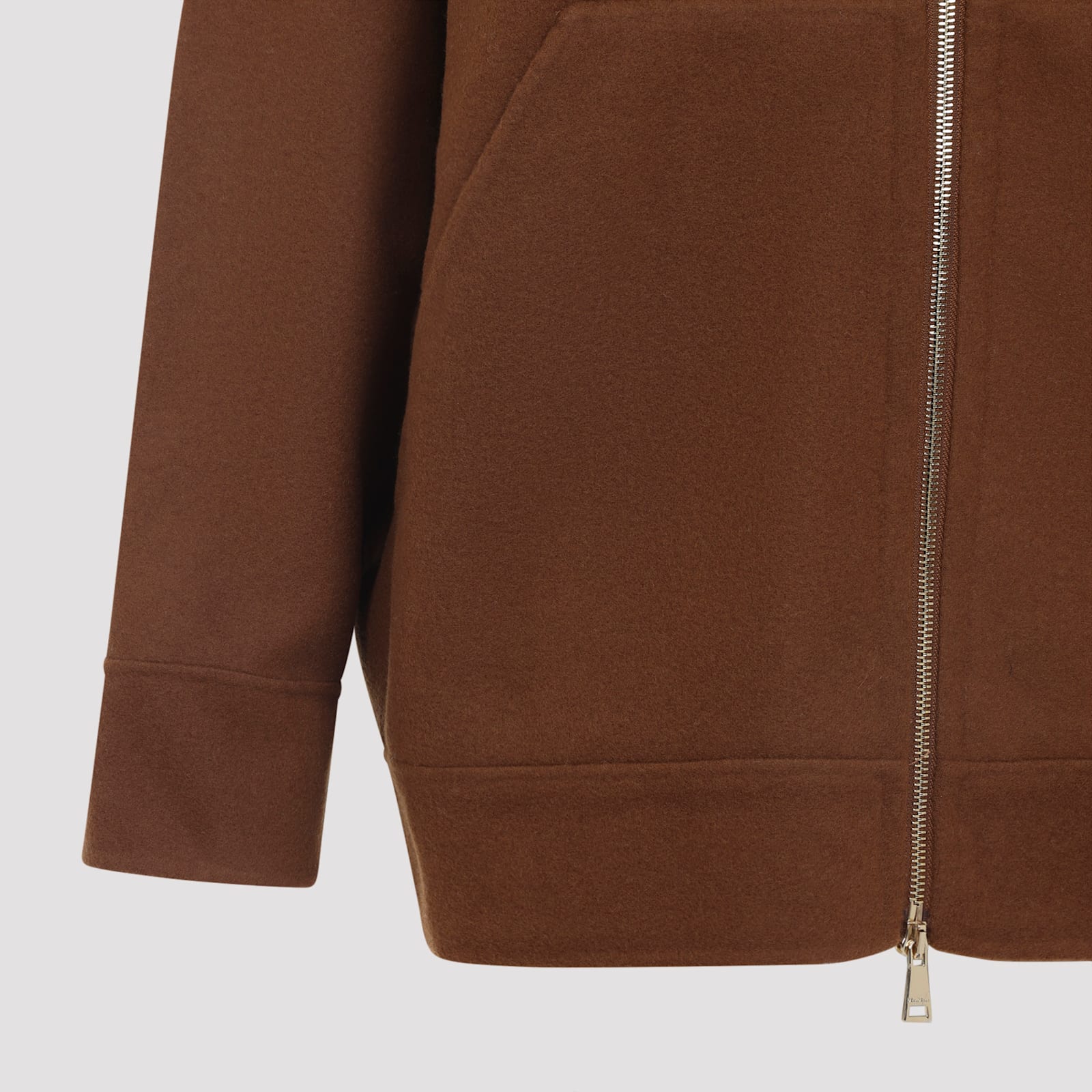 Max Mara Etuania Zip Up Sweatshirt Camello Women In Brown