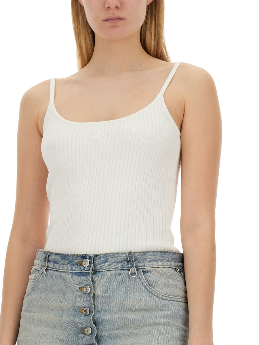 Shop Courrèges Knitted Tops. In White