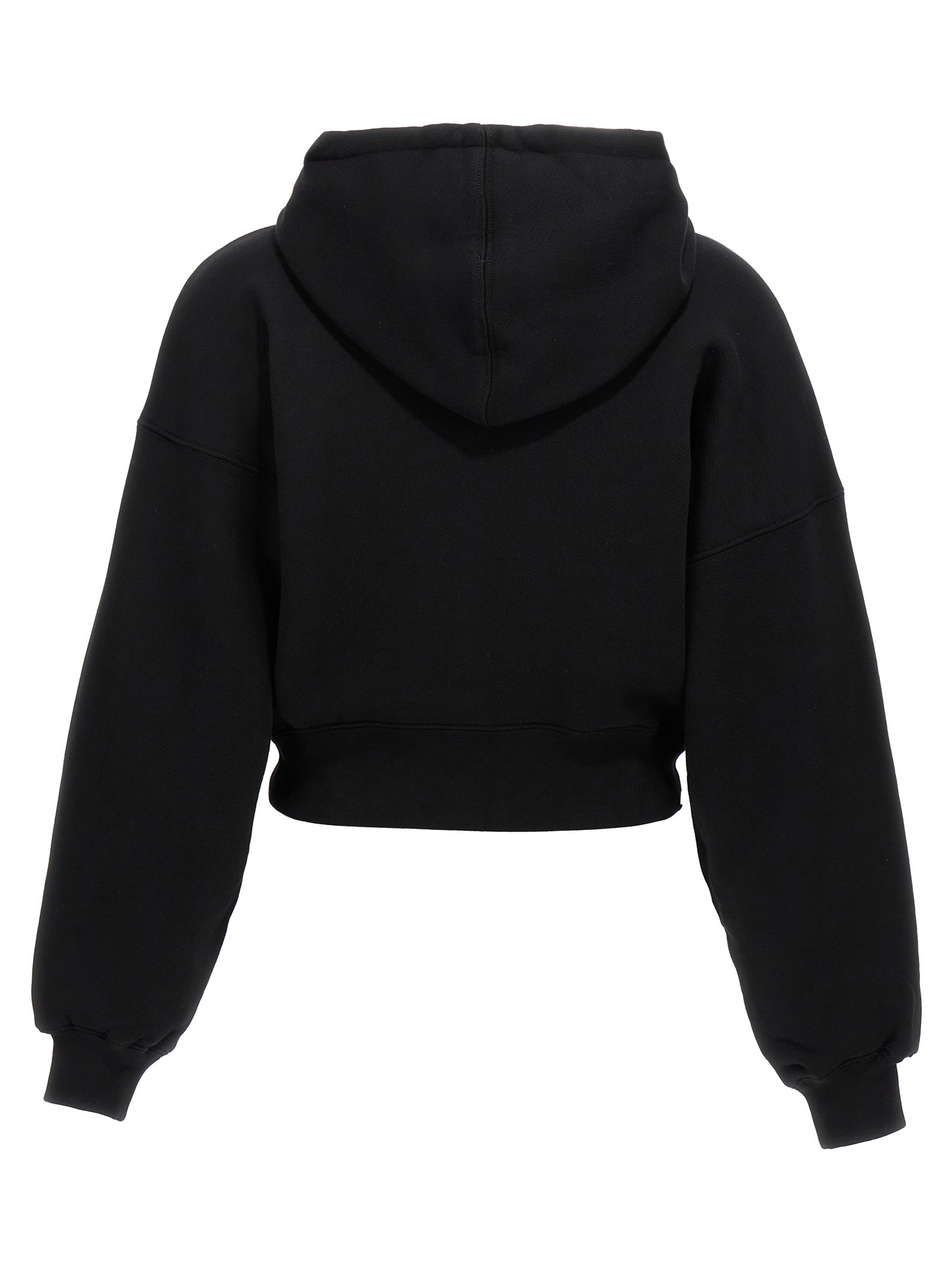 Shop Off-white Mini Arrow Cropped Hoodie In Black