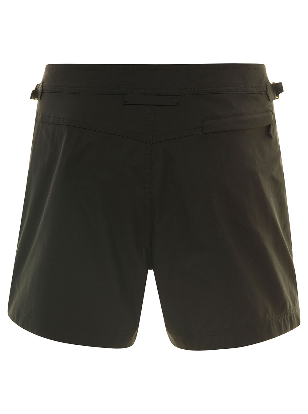 Shop Tom Ford Black Swim Shorts With Side Buckle In Polyester Man