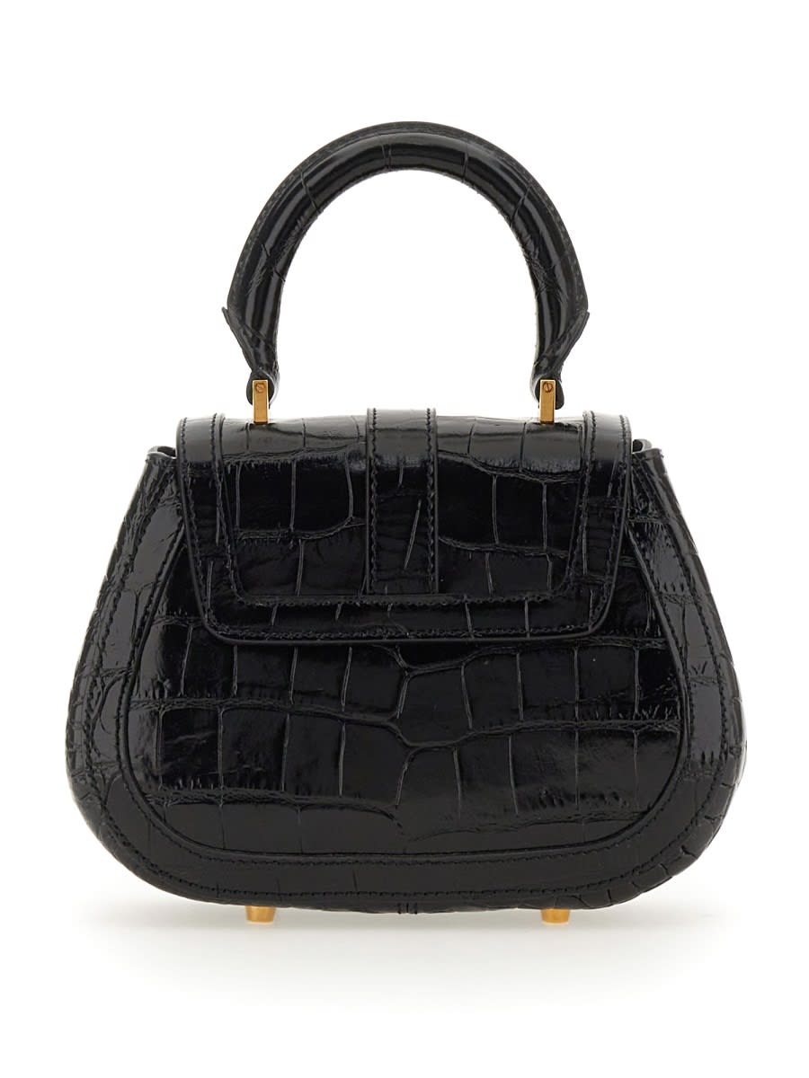 Shop Versace Mini Greek Goddess Bag In Black