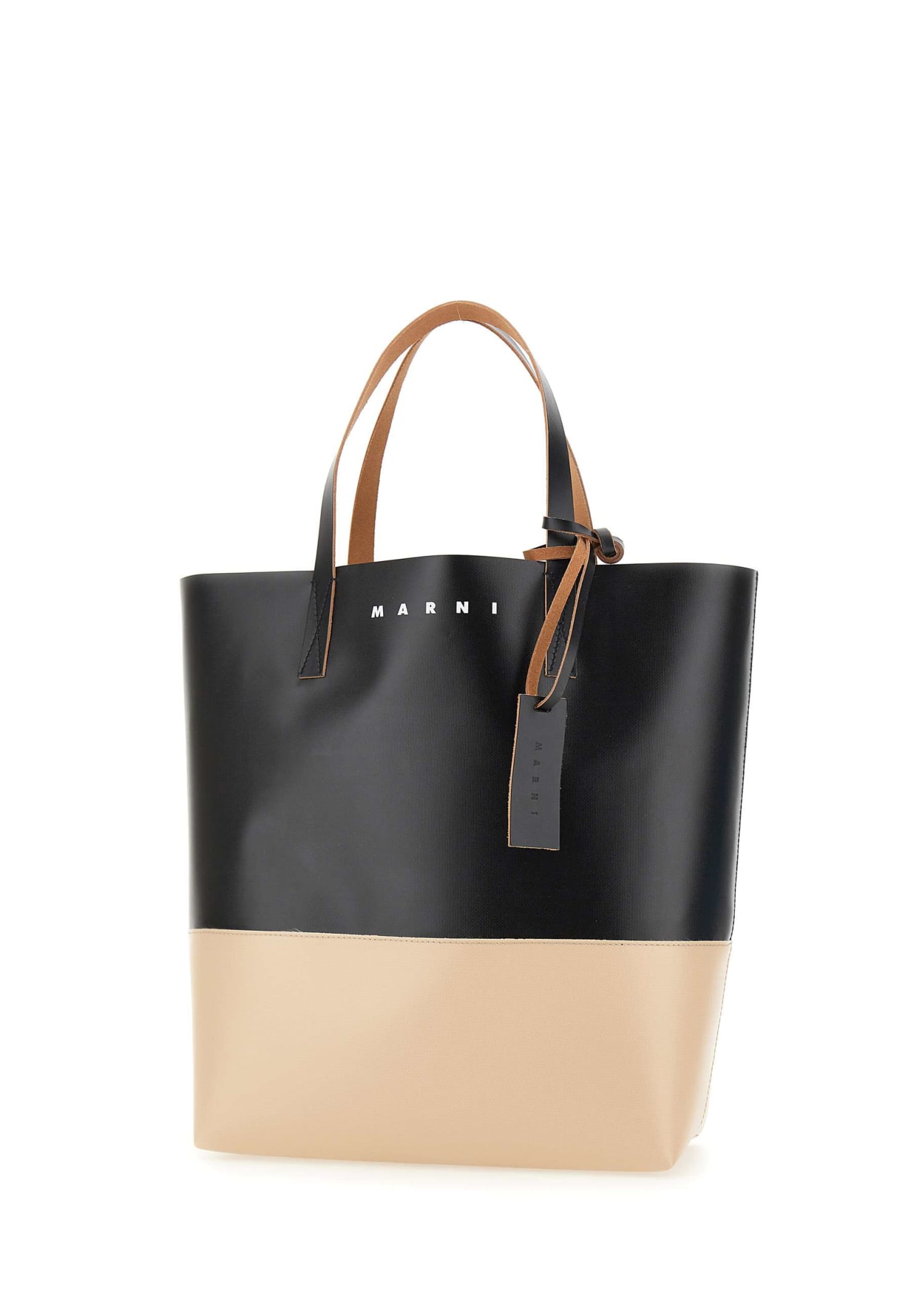 Shop Marni Tribeca Bag In Beige/black