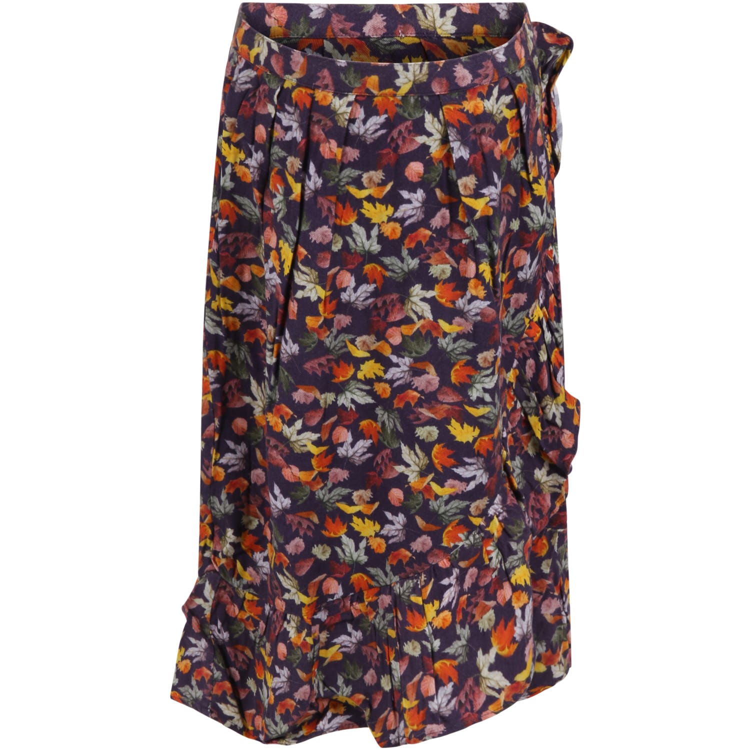 Molo Purple Skirt For Girl With Leaves