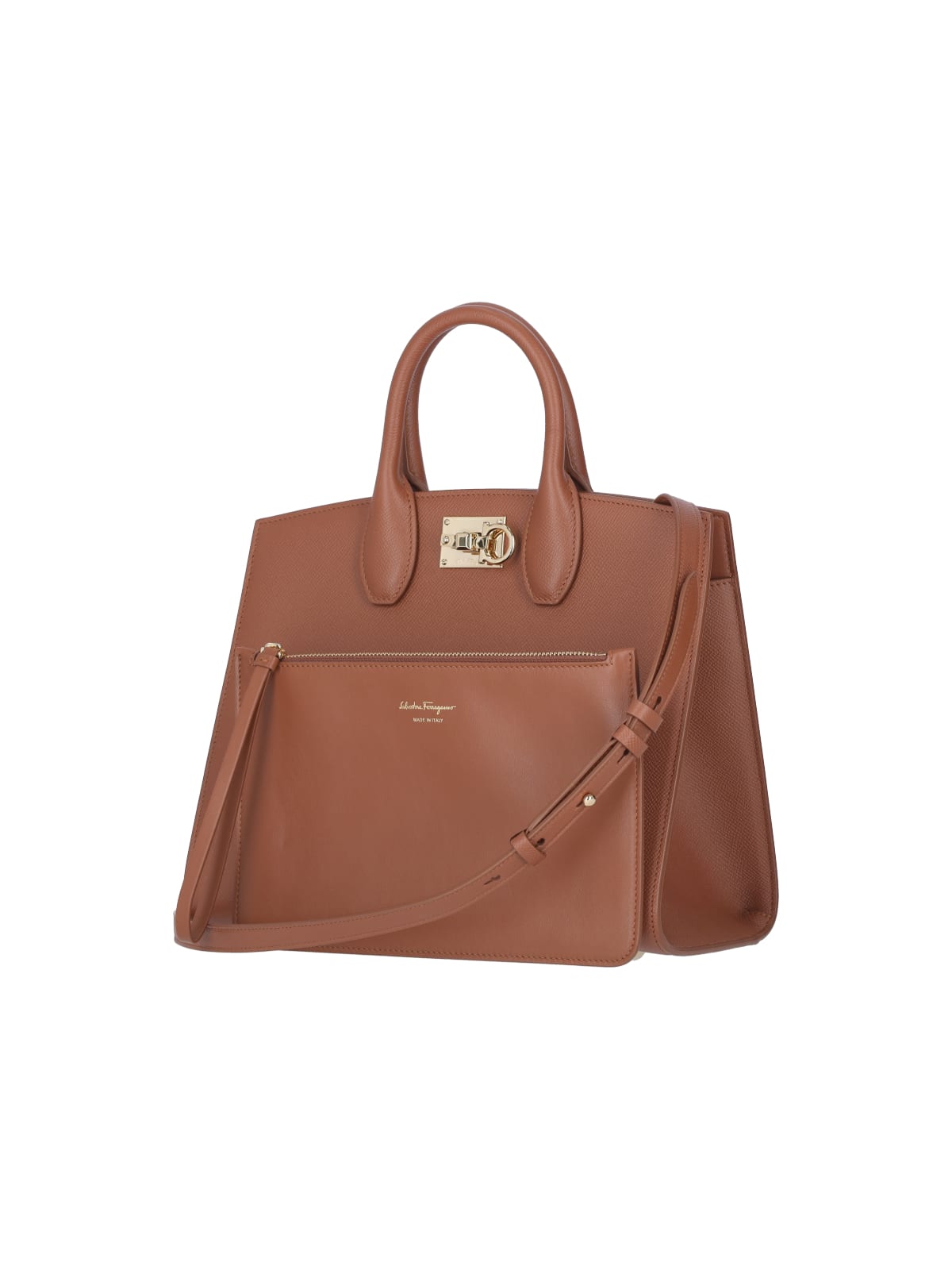 Shop Ferragamo Studio Box Handbag In Brown