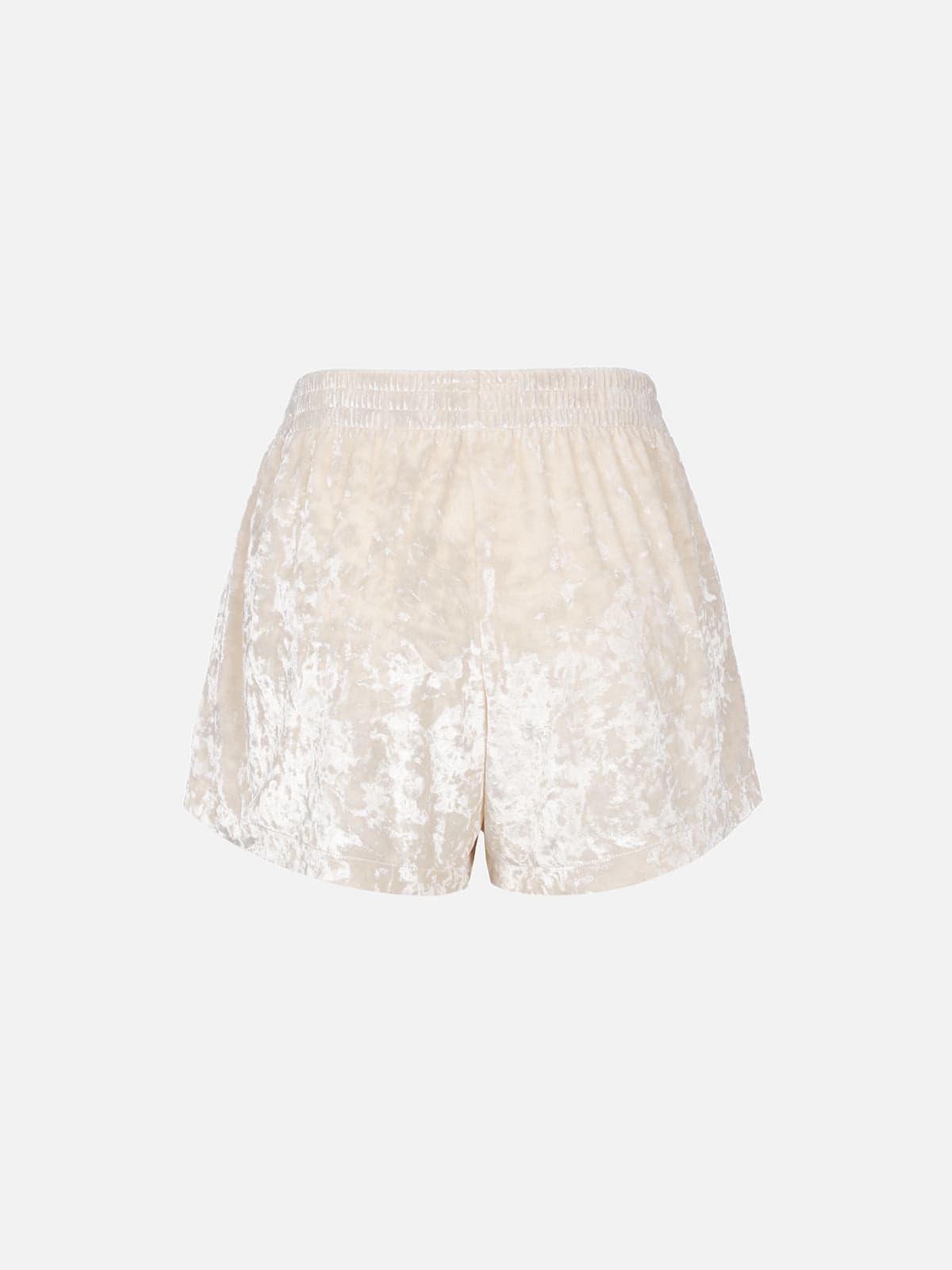 Shop Mc2 Saint Barth Woman Chenille Pull Up Shorts Cate In White