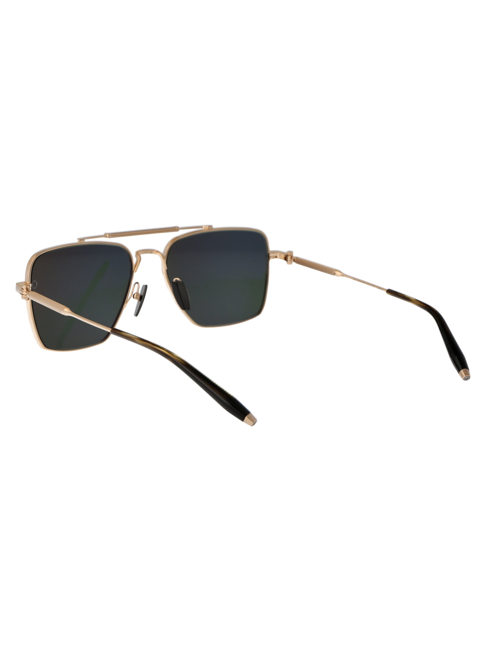 Shop Akoni Eos Sunglasses In Brushed White Gold-dark Tortoise W/g-15
