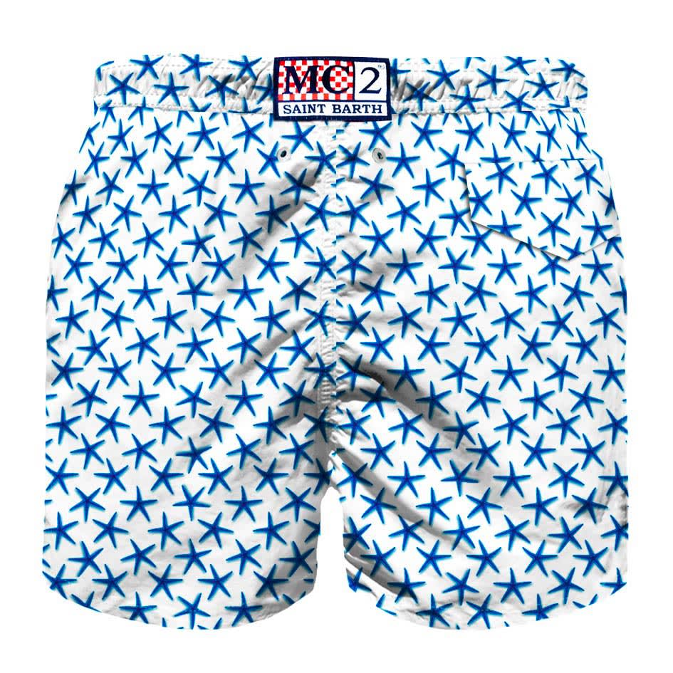 MC2 Saint Barth Starfishes Micro Print Boys Light Swimshorts
